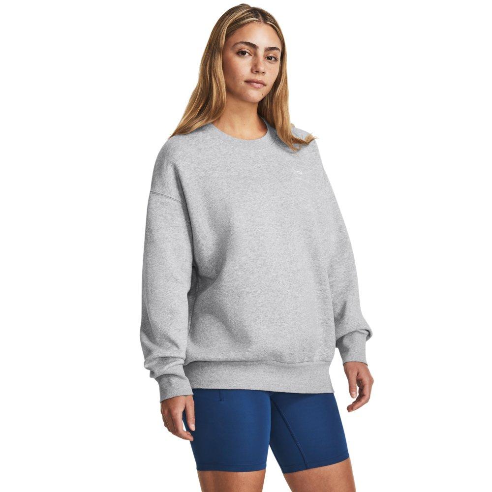 Under Armour Women's Essential Fleece Over-Sized Crew Sweatshirt - GREY Thumbnail View 1