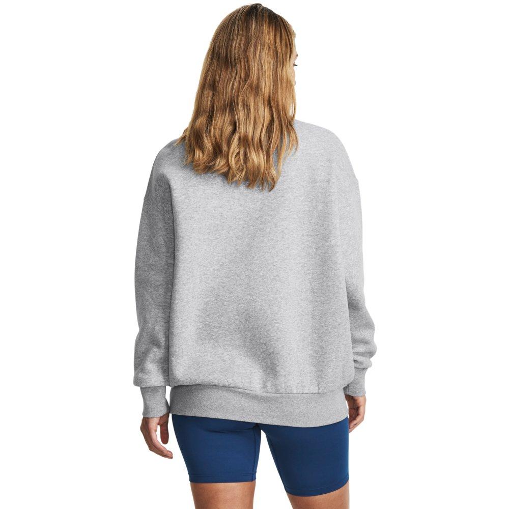 Under Armour Women's Essential Fleece Over-Sized Crew Sweatshirt - GREY Thumbnail View 2