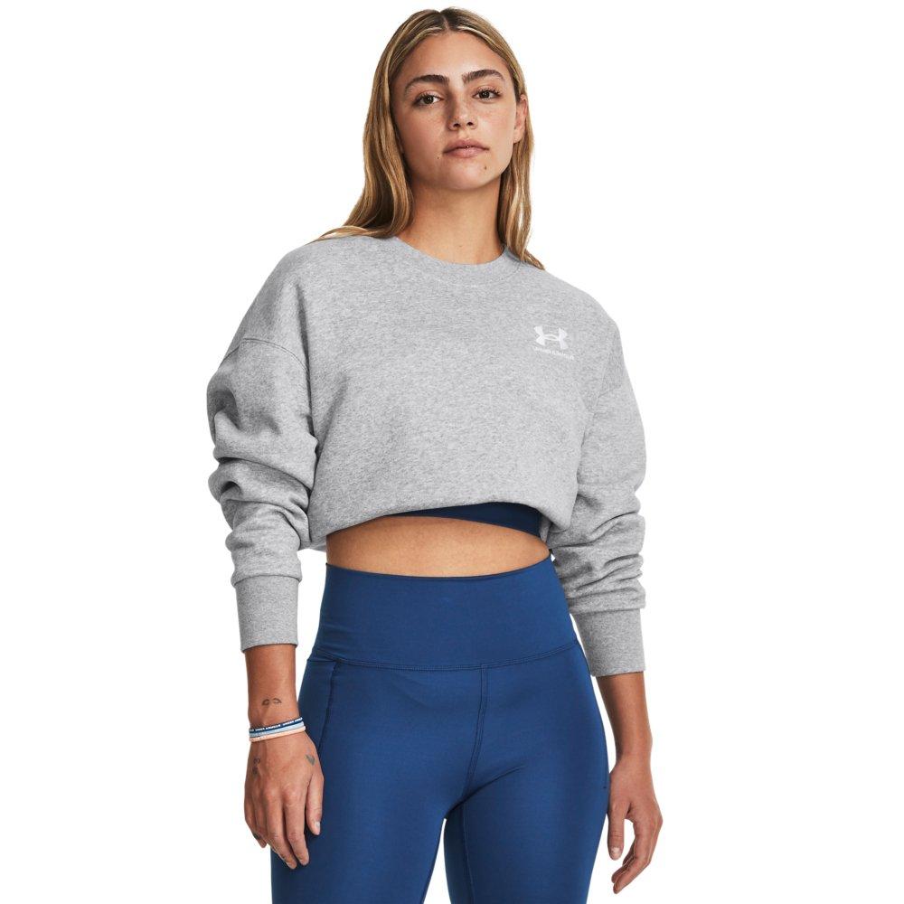 Under Armour Women's Essential Fleece Over-Sized Crew Sweatshirt - GREY Thumbnail View 3