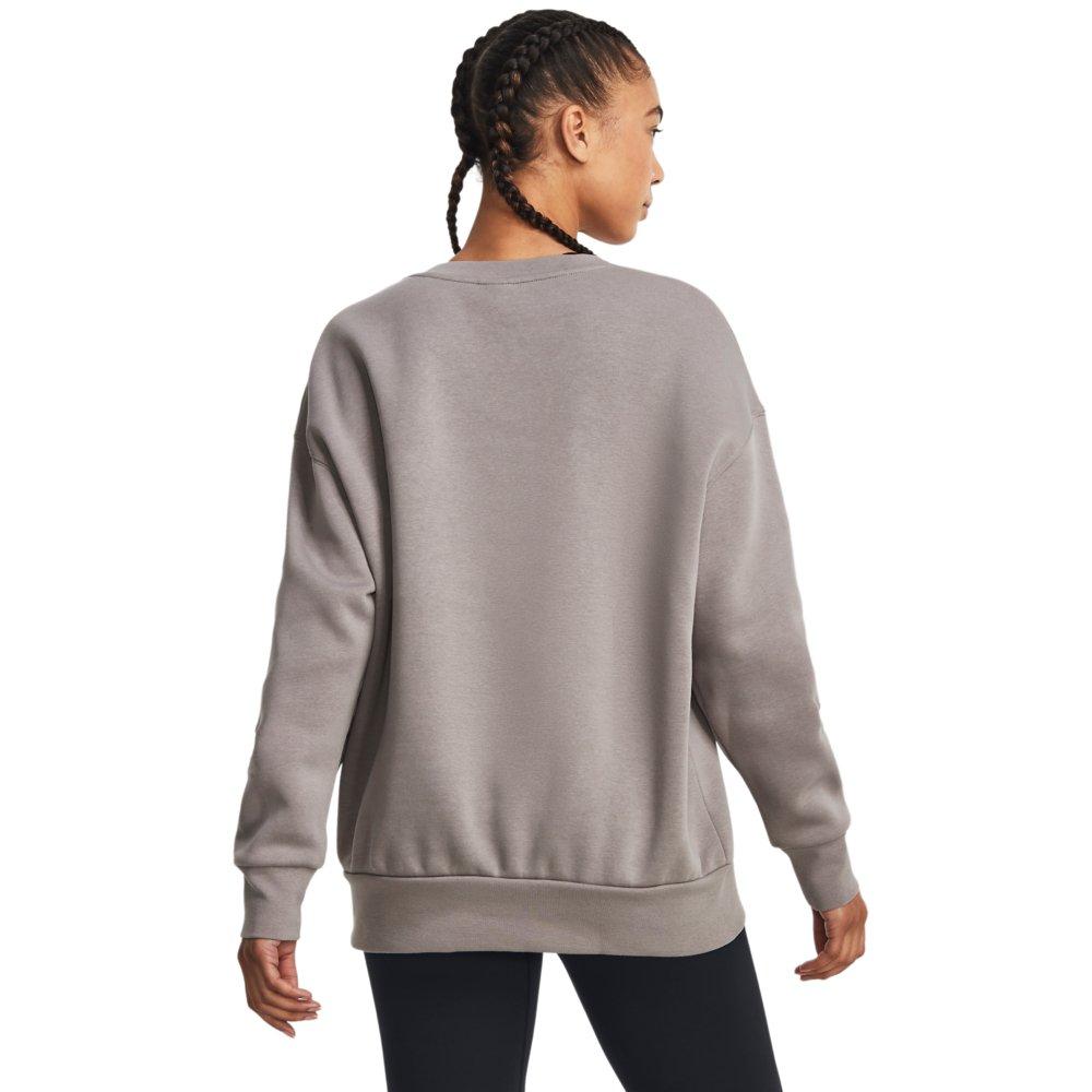 Under Armour Women's Essential Fleece Over-Sized Crew Sweatshirt - GREY/WHITE Thumbnail View 2