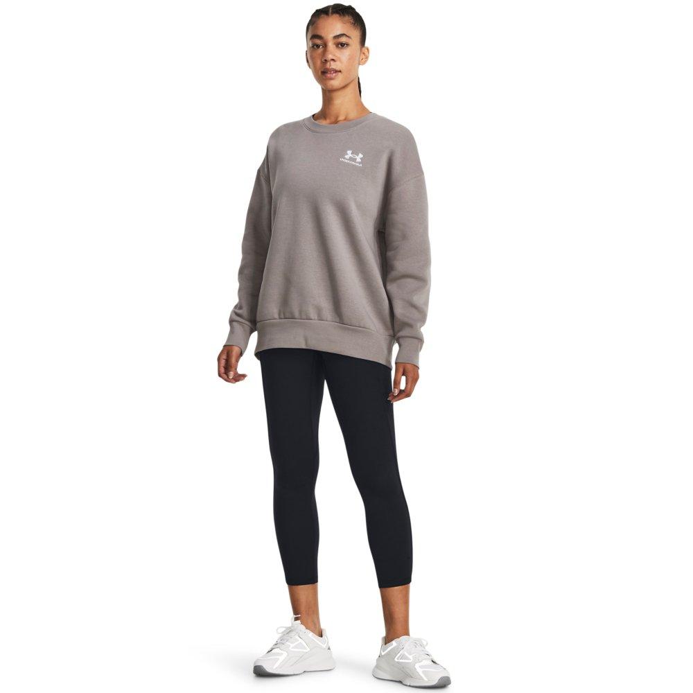 Under Armour Women's Essential Fleece Over-Sized Crew Sweatshirt - GREY/WHITE Thumbnail View 3
