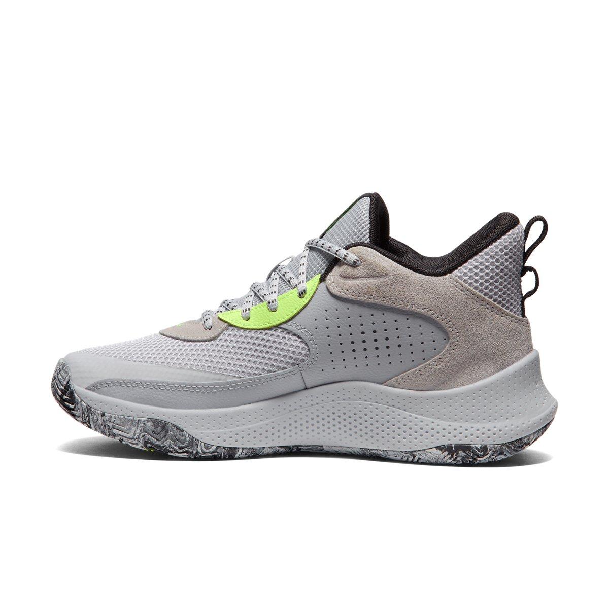 Under Armour Curry 3Z 24 "Halo Grey/Black/High Vis Yellow" Unisex Basketball Shoe - GREY/BLACK/YELLOW Thumbnail View 2