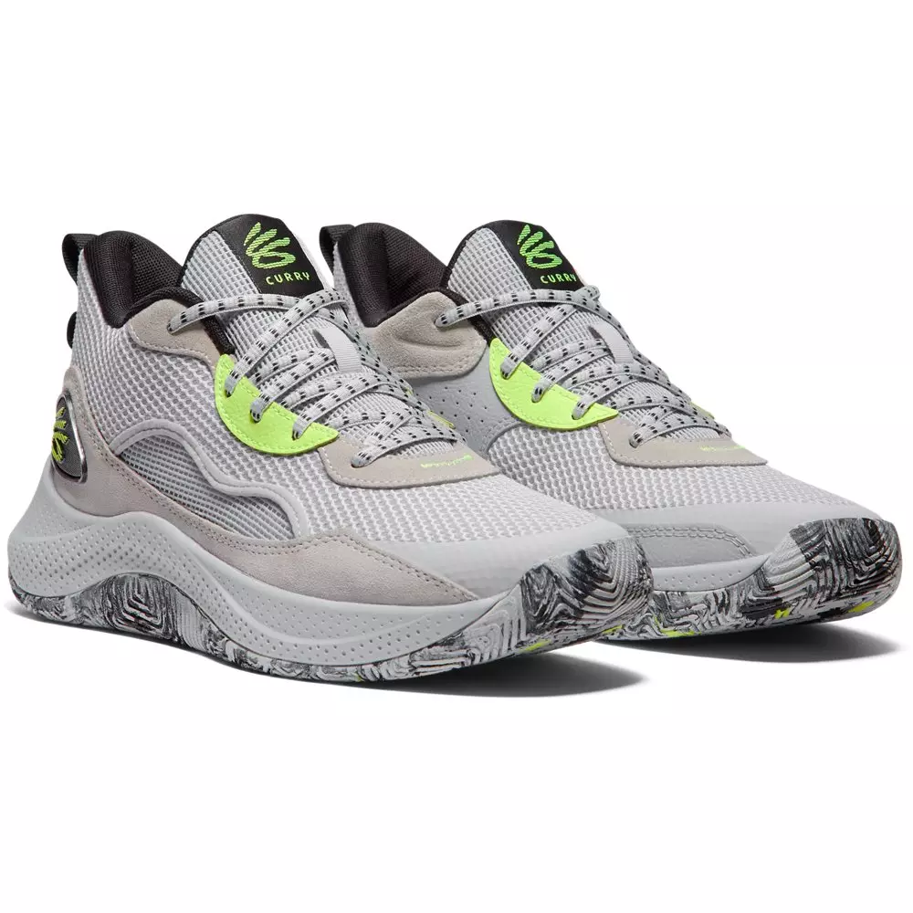 Under Armour Curry 3Z 24 "Halo Grey/Black/High Vis Yellow" Unisex Basketball Shoe - GREY/BLACK/YELLOW