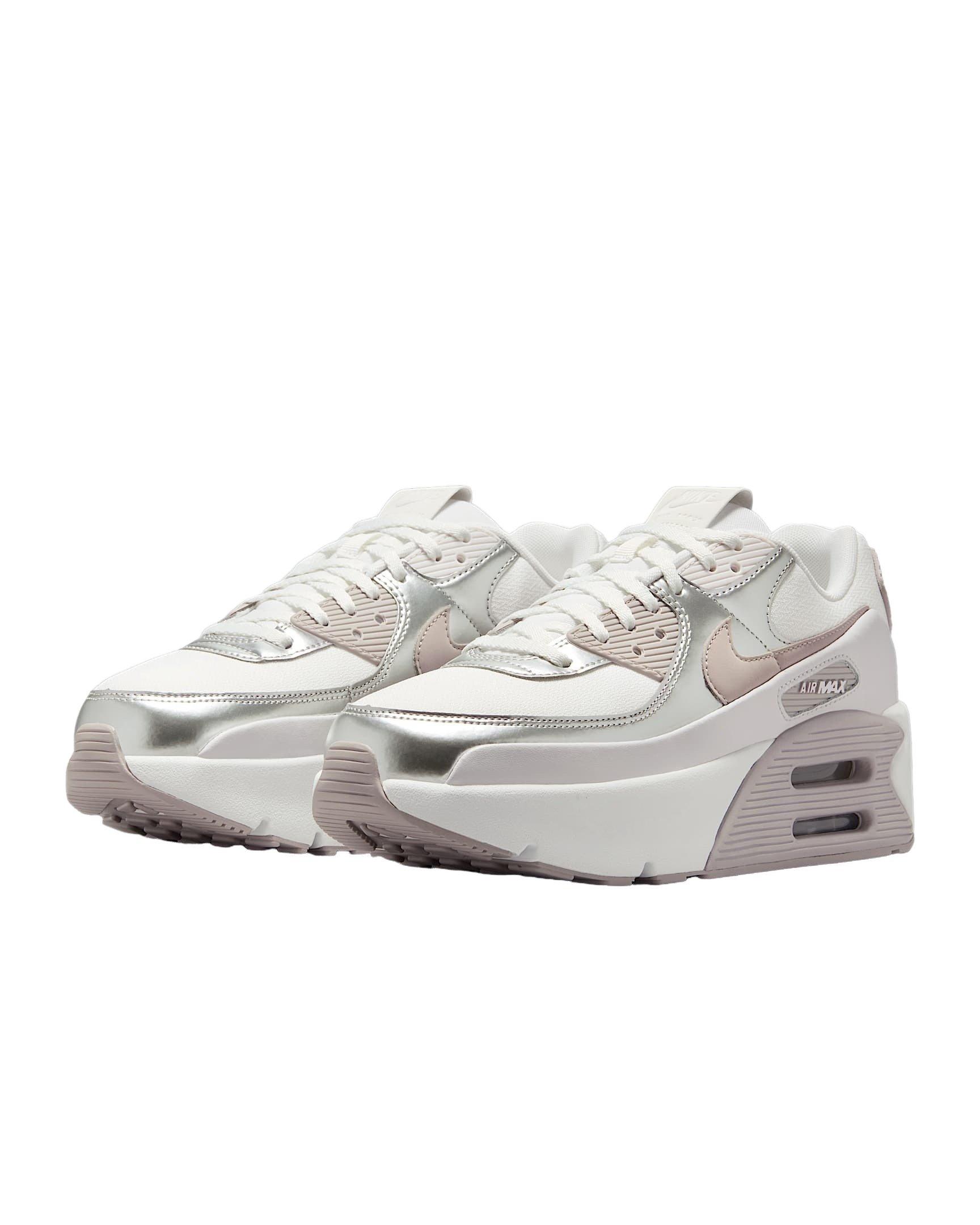 Nike Air Max 90 LV8 "Summit White/Vast Grey/Metallic Platinum/College Grey" Women's Shoe - WHITE/GREY/PLATINUM/GREY Thumbnail View 3