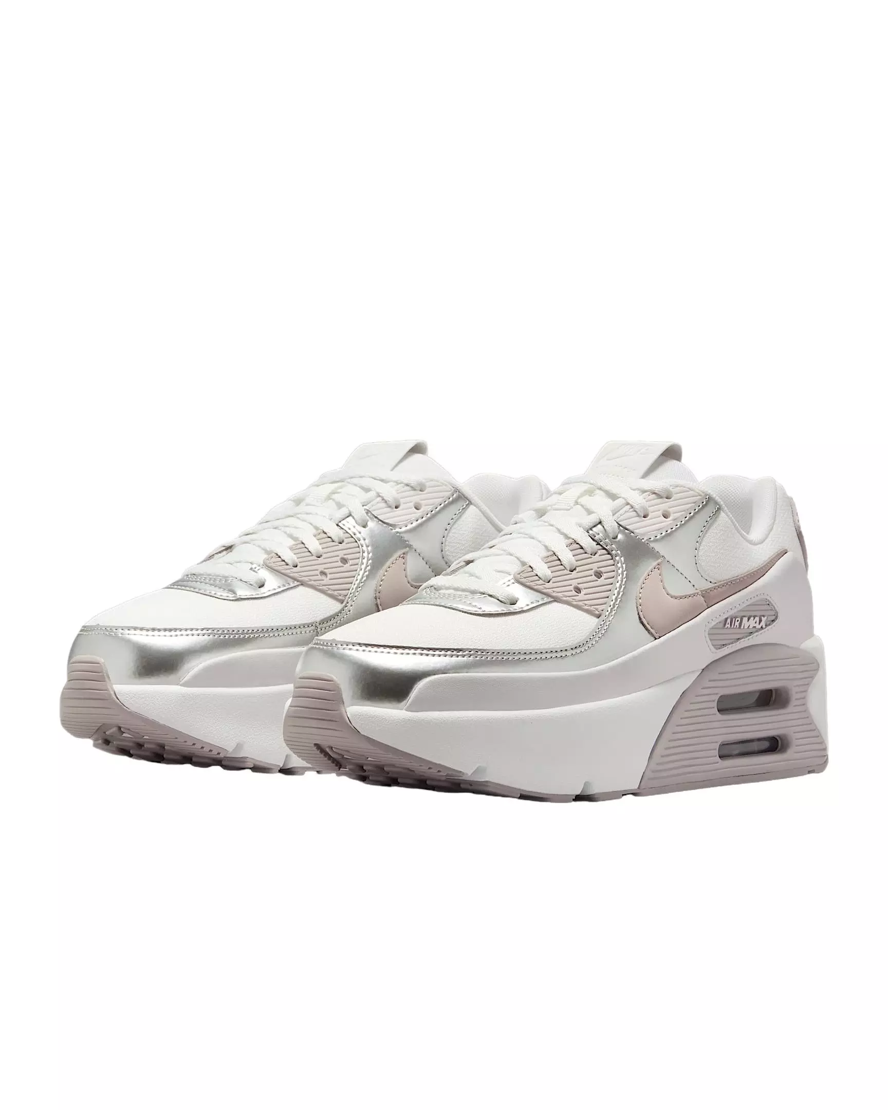 Nike Air Max 90 LV8 "Summit White/Vast Grey/Metallic Platinum/College Grey" Women's Shoe - WHITE/GREY/PLATINUM/GREY