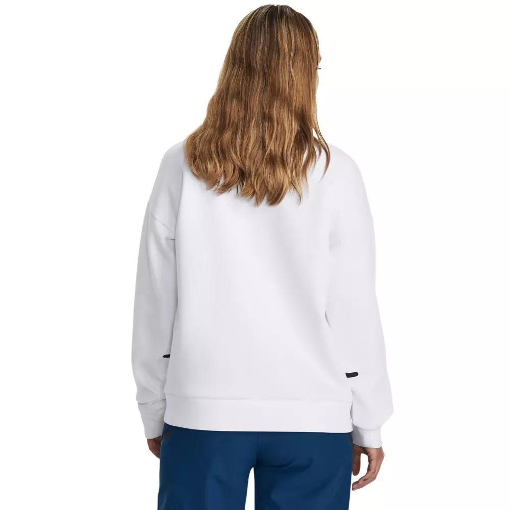 Under Armour Women's Unstoppable Fleece Crew Sweatshirt - WHITE/BLACK