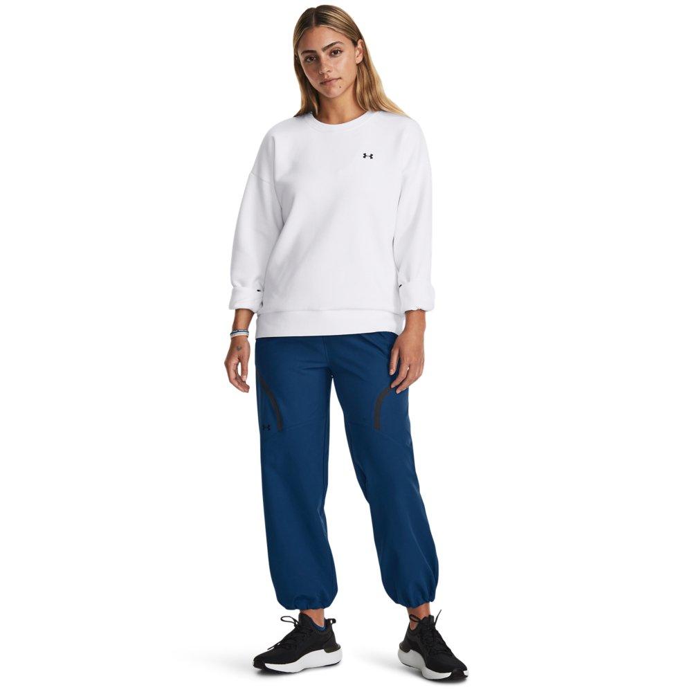 Under Armour Women's Unstoppable Fleece Crew Sweatshirt - WHITE/BLACK Thumbnail View 3