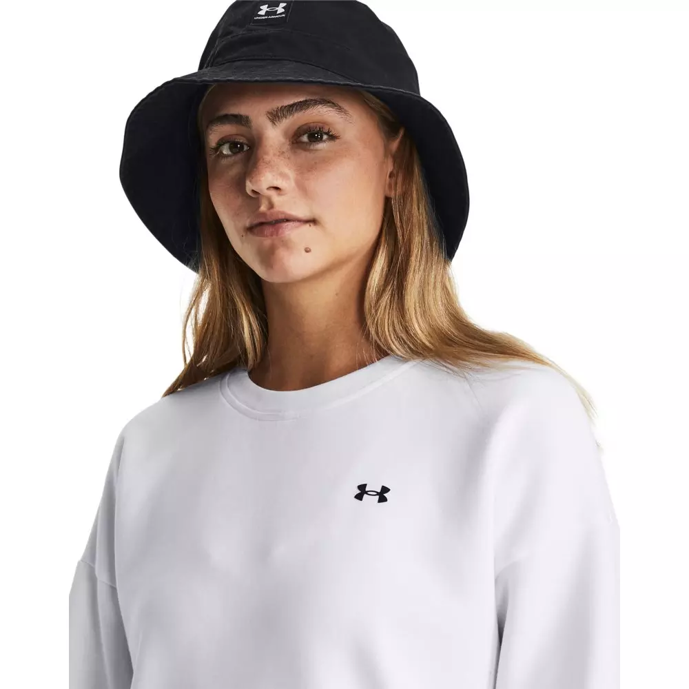 Under Armour Women's Unstoppable Fleece Crew Sweatshirt - WHITE/BLACK