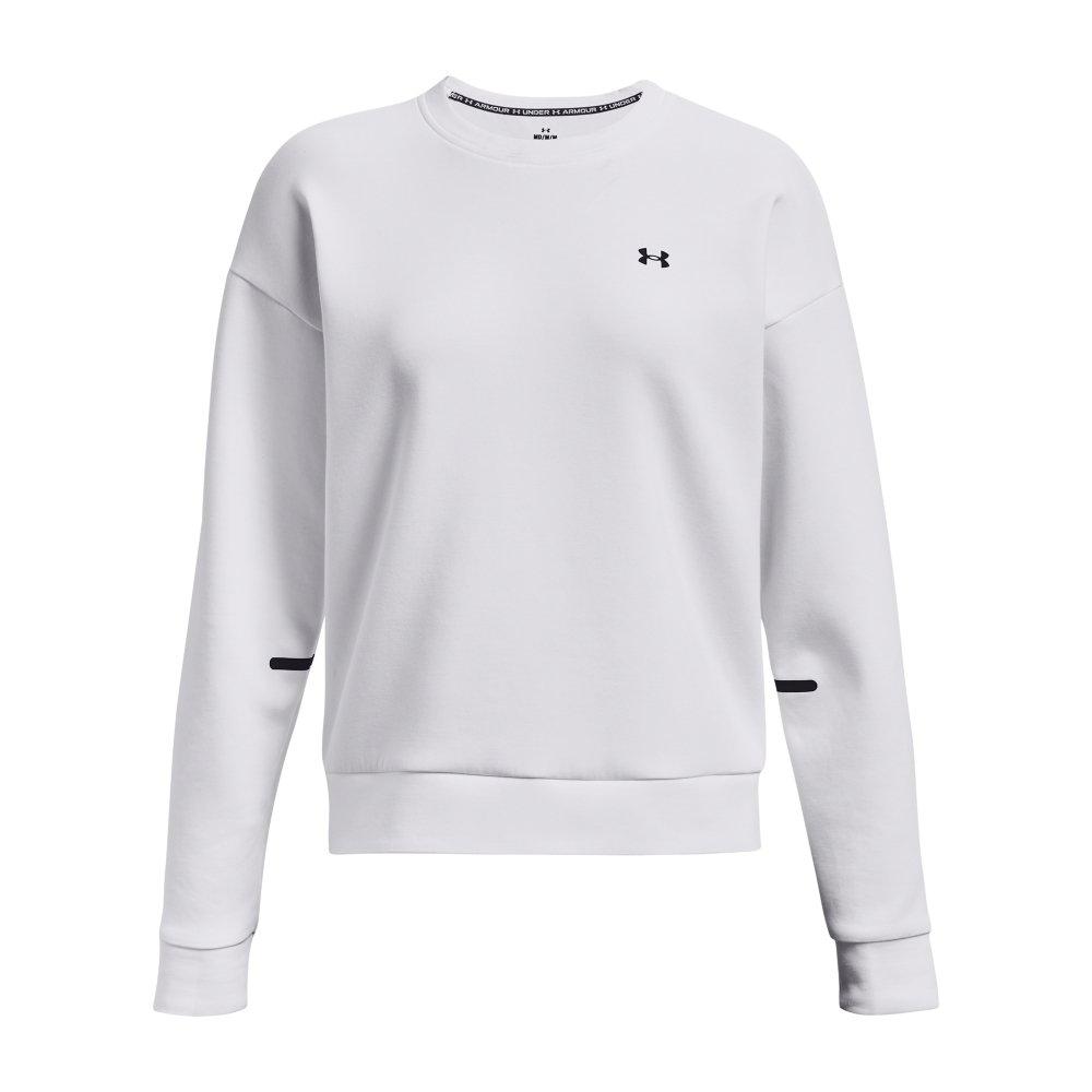 Under Armour Women's Unstoppable Fleece Crew Sweatshirt - WHITE/BLACK Thumbnail View 5