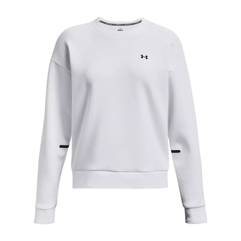 Under Armour Women's Unstoppable Fleece Crew Sweatshirt - WHITE/BLACK