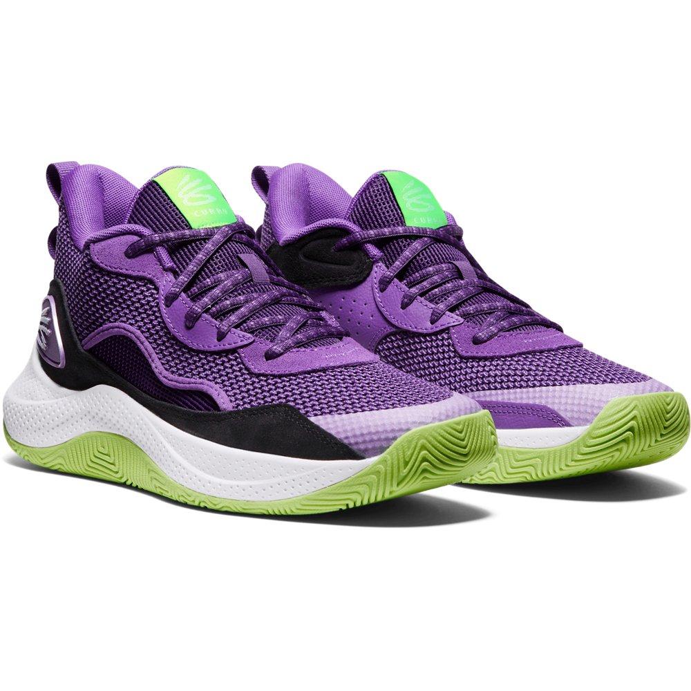Under Armour Curry 3Z 24 "Lavish/Purple/Hyper Green" Unisex Basketball Shoe - LAVISH/PURPLE/GREEN Thumbnail View 3