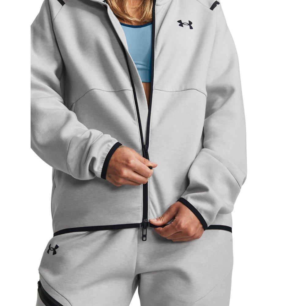 Under Armour Women's Unstoppable Fleece  Jacket - GREY/BLACK Thumbnail View 4