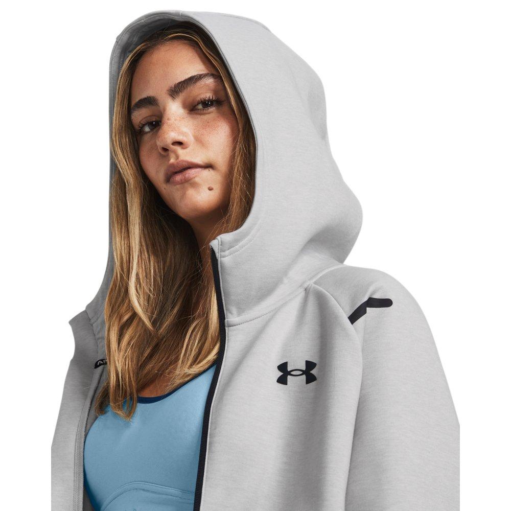 Under Armour Women's Unstoppable Fleece  Jacket - GREY/BLACK Thumbnail View 5