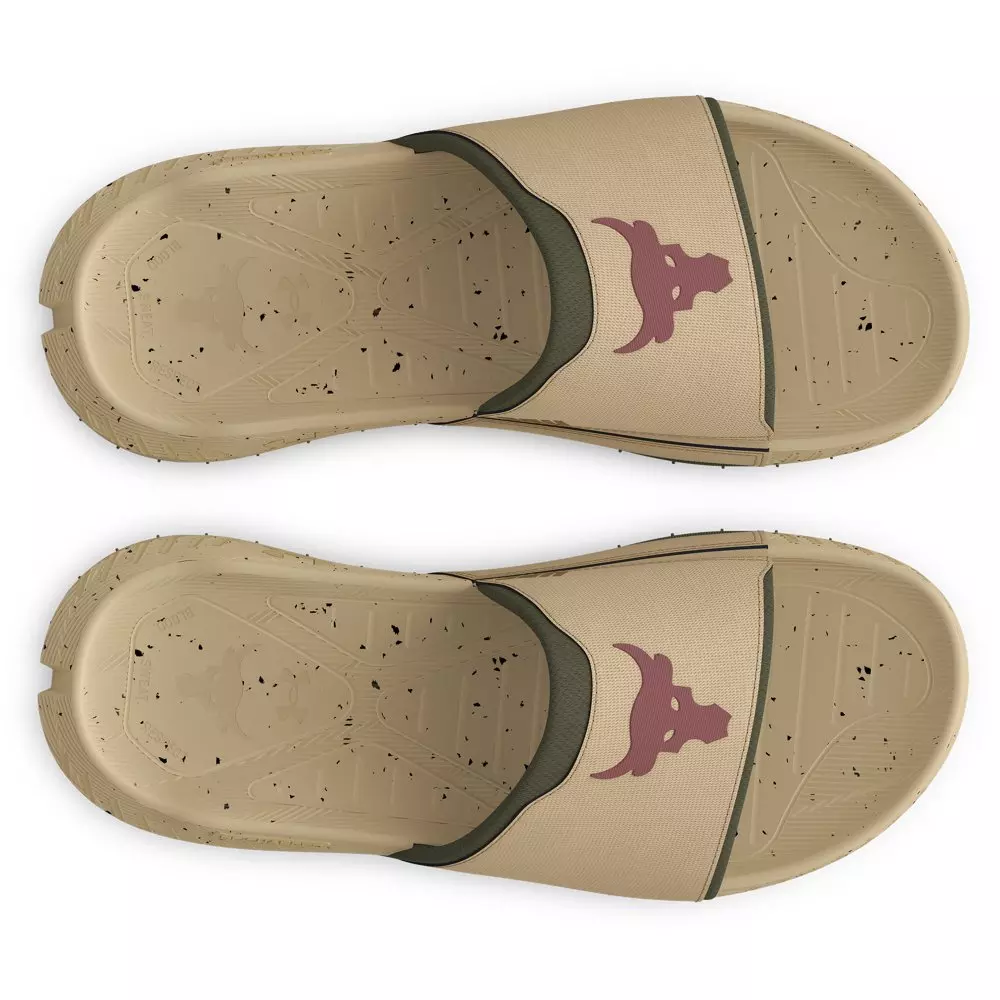 Under Armour Project Rock 3 "Khaki/Green" Unisex Slide - KHAKI/GREEN