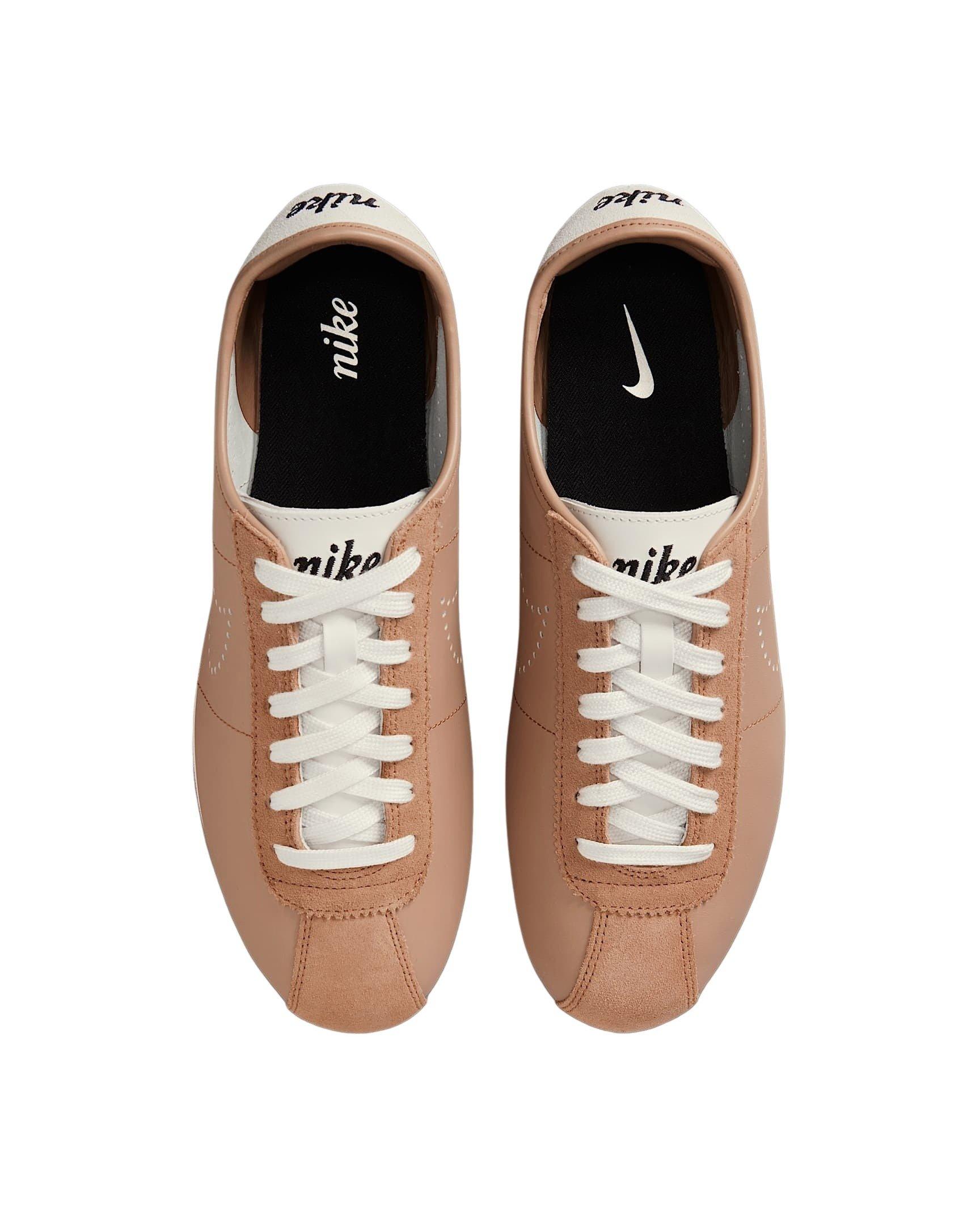 Nike Cortez Leather "Pale Shale/Sail/Gum Medium Brown/Black" Women's Shoe - SHALE/SAIL/MD BROWN/BLACK Thumbnail View 4