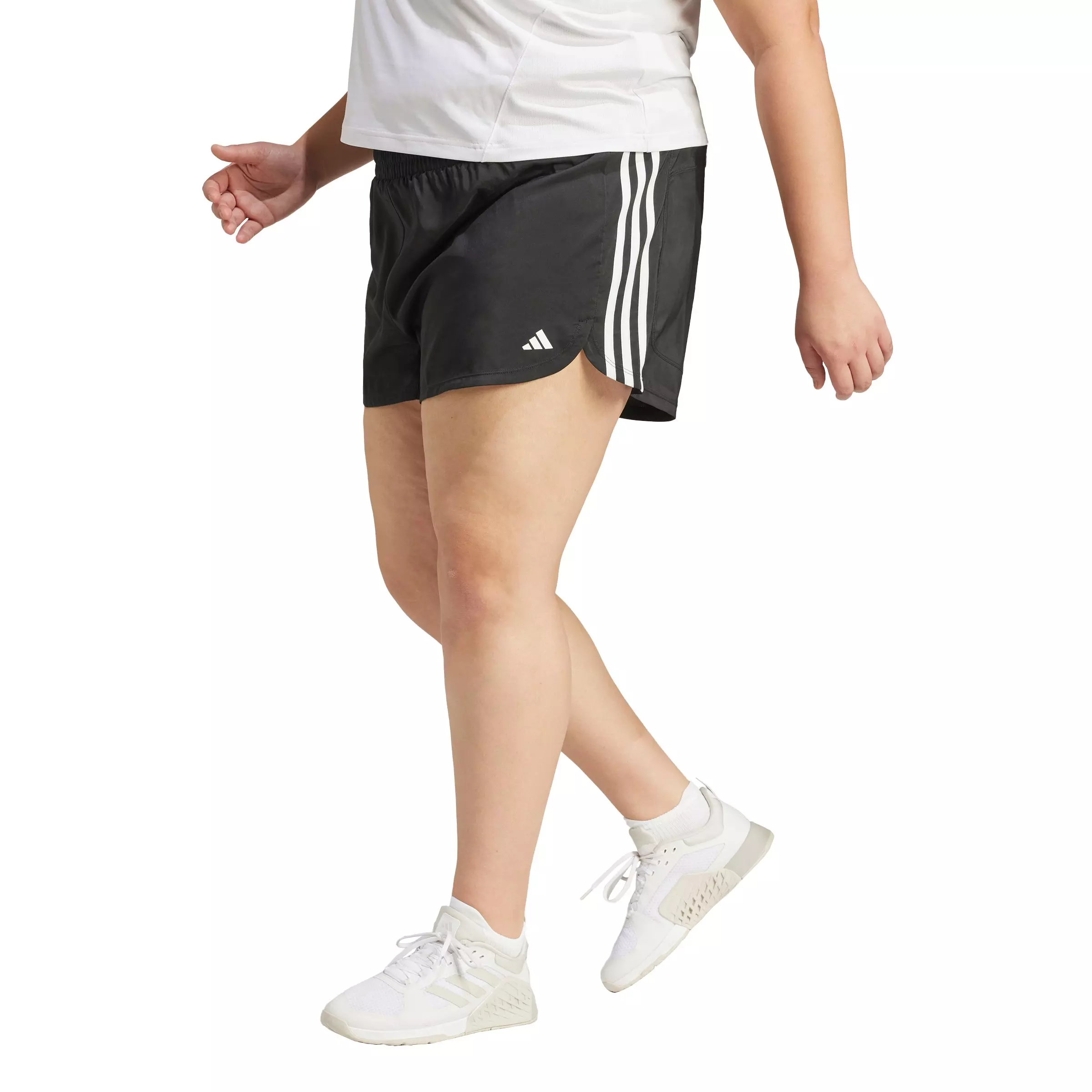 adidas Women's Pacer Training 3-Stripes Woven High-Rise Shorts - Black - BLACK