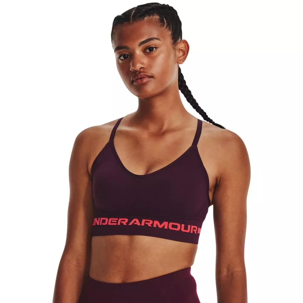 Under Armour Women's Seamless Low Impact Long Bra - MAROON