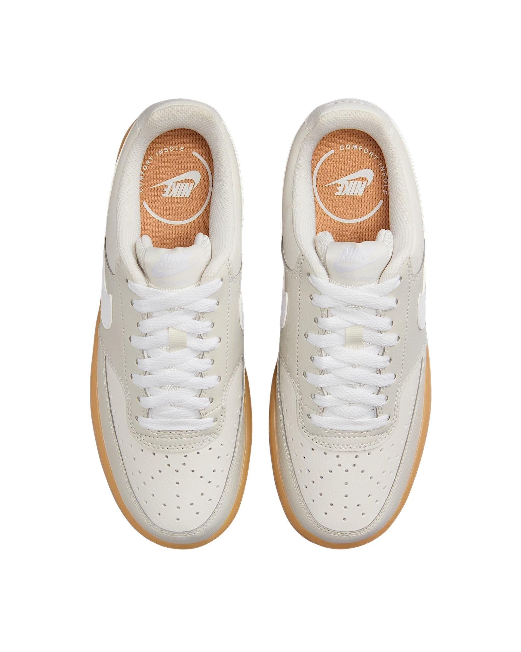 Nike Court Vision Low "Light Bone/Phantom/Gum Yellow/White" Women's Shoe - LT BONE/PHANTOM/GUM/WHITE Thumbnail View 4