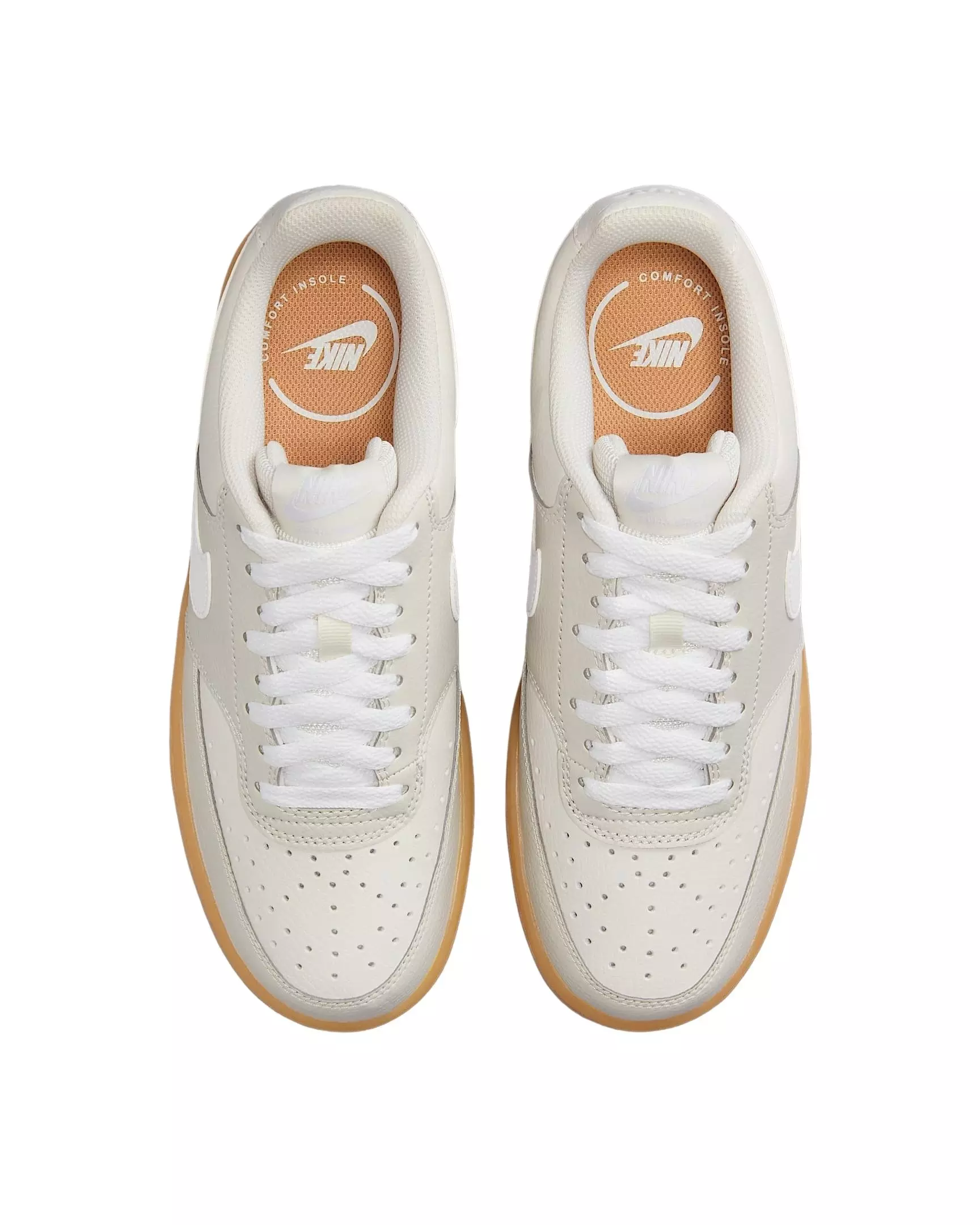 Nike Court Vision Low "Light Bone/Phantom/Gum Yellow/White" Women's Shoe - LT BONE/PHANTOM/GUM/WHITE