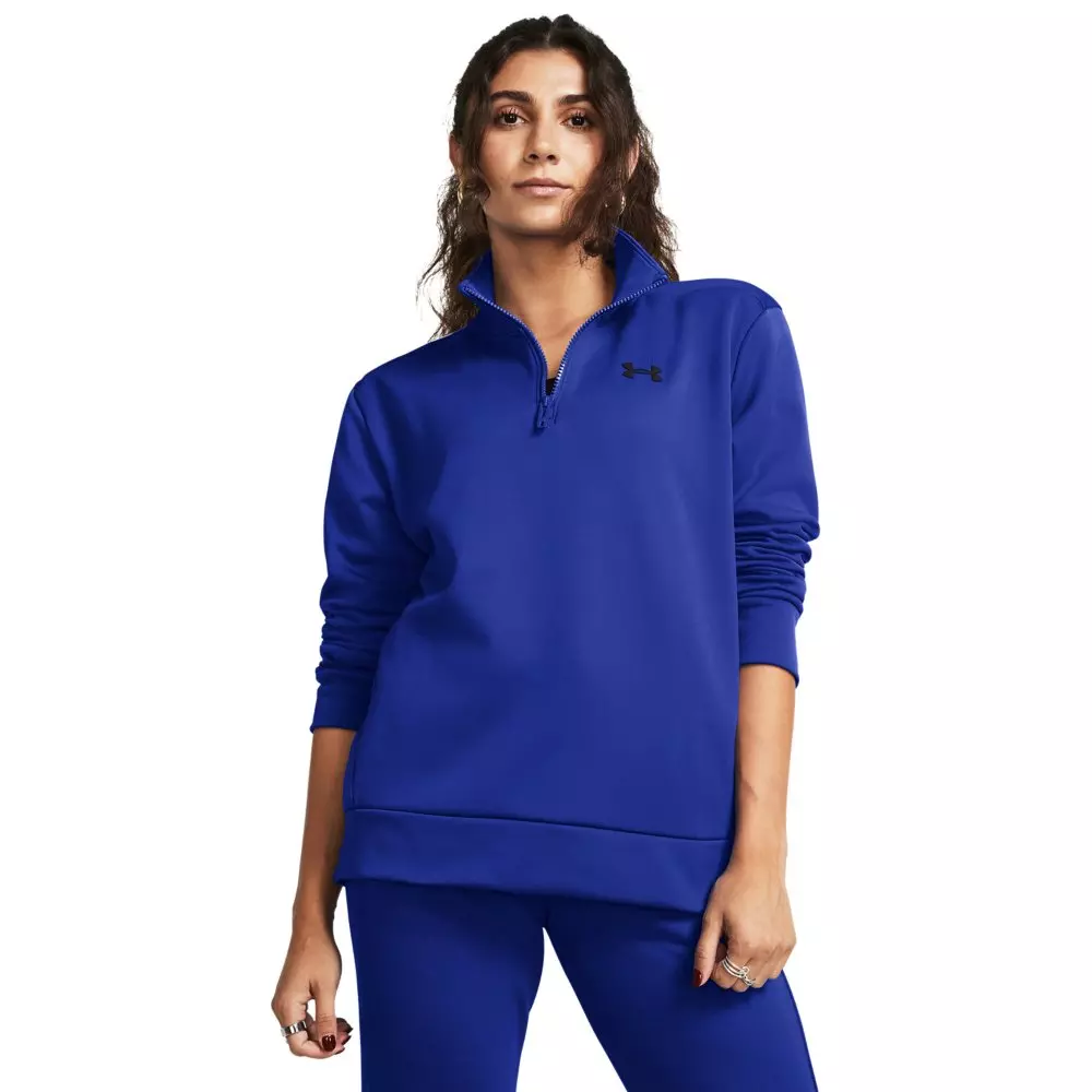 Under Armour Women's Fleece 1/4 Zip Top -Royal/Black - ROYAL/BLACK