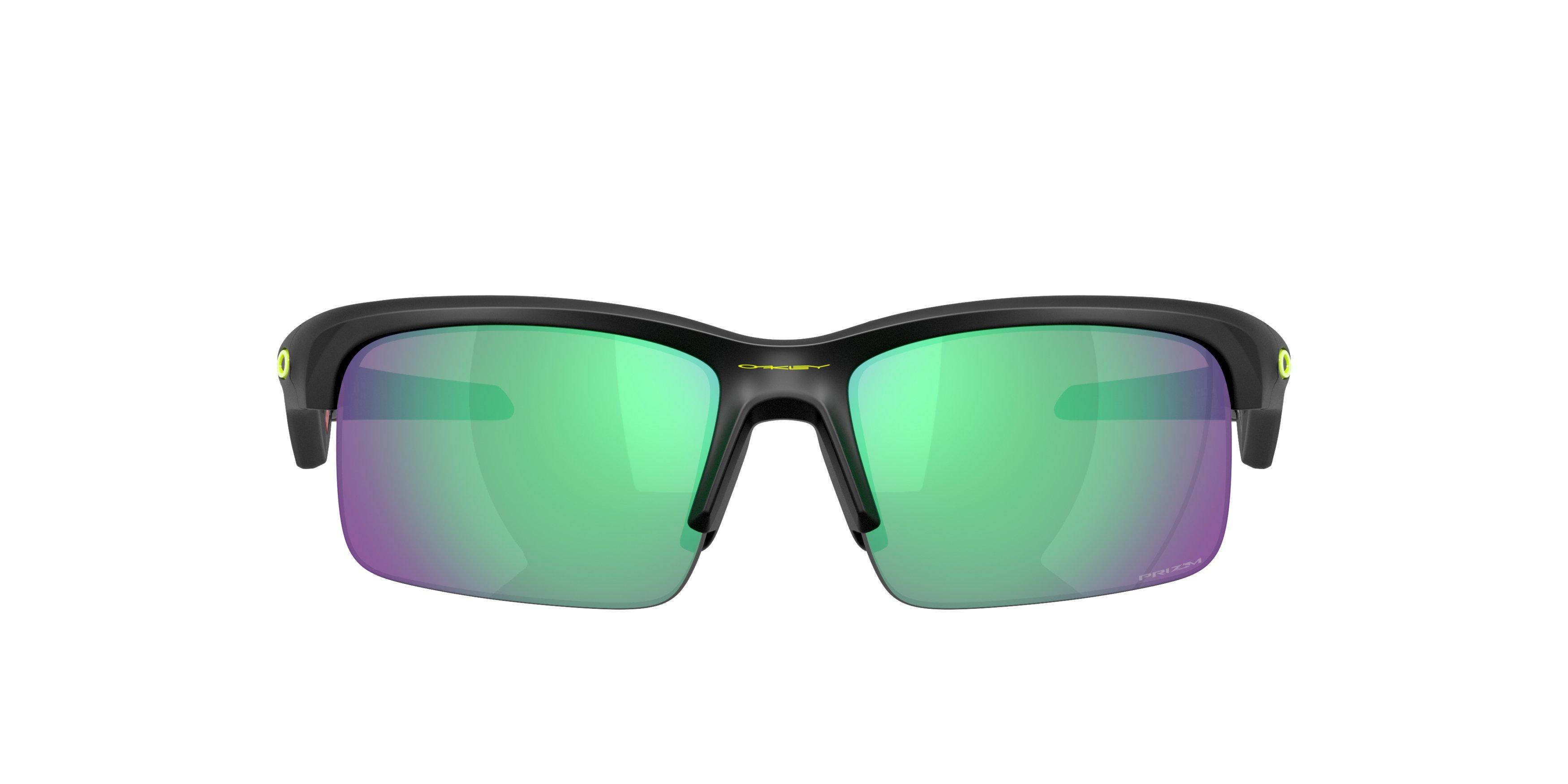 Oakley Capacitor Sunglasses Prizm Road Jade Lenses and Matte Black (Youth Fit) Frame