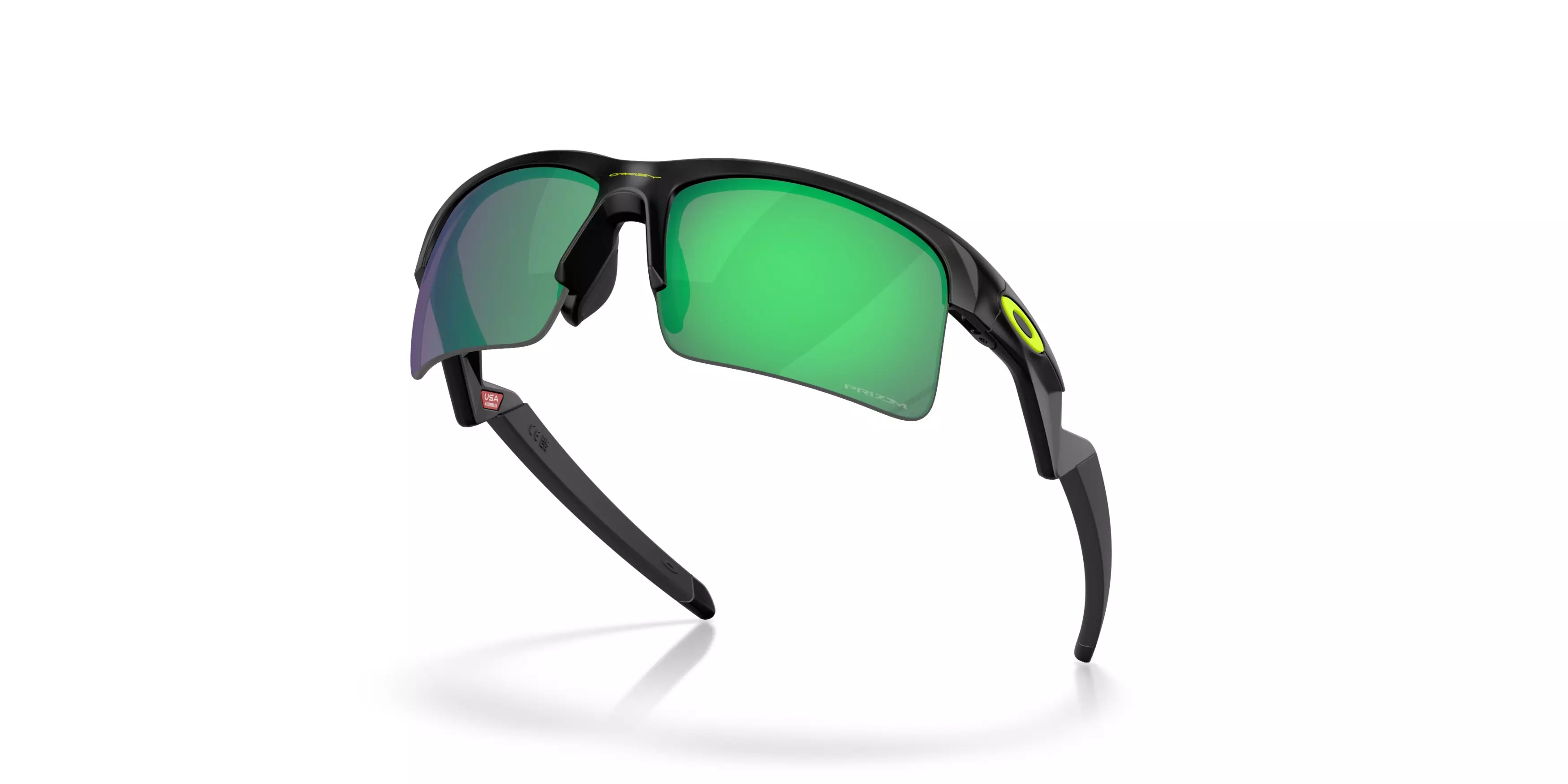 Oakley Capacitor Sunglasses (Youth Fit) - Prizm Road Jade Lenses and Matte Black Frame - BLACK/GREEN