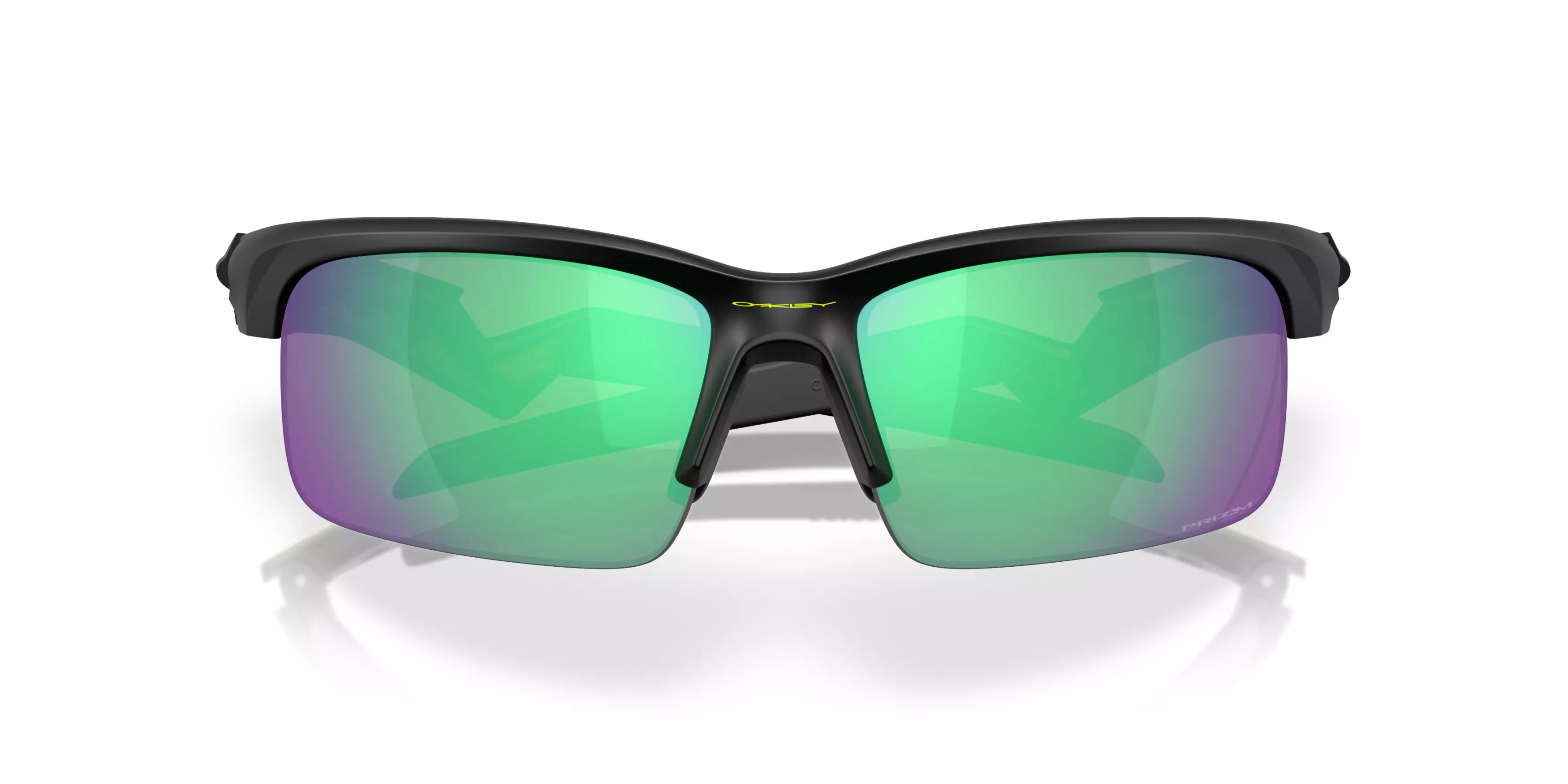 Oakley Capacitor Sunglasses (Youth Fit) - Prizm Road Jade Lenses and Matte Black Frame - BLACK/GREEN