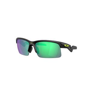 Oakley Capacitor Sunglasses (Youth Fit) - Prizm Road Jade Lenses and Matte Black Frame