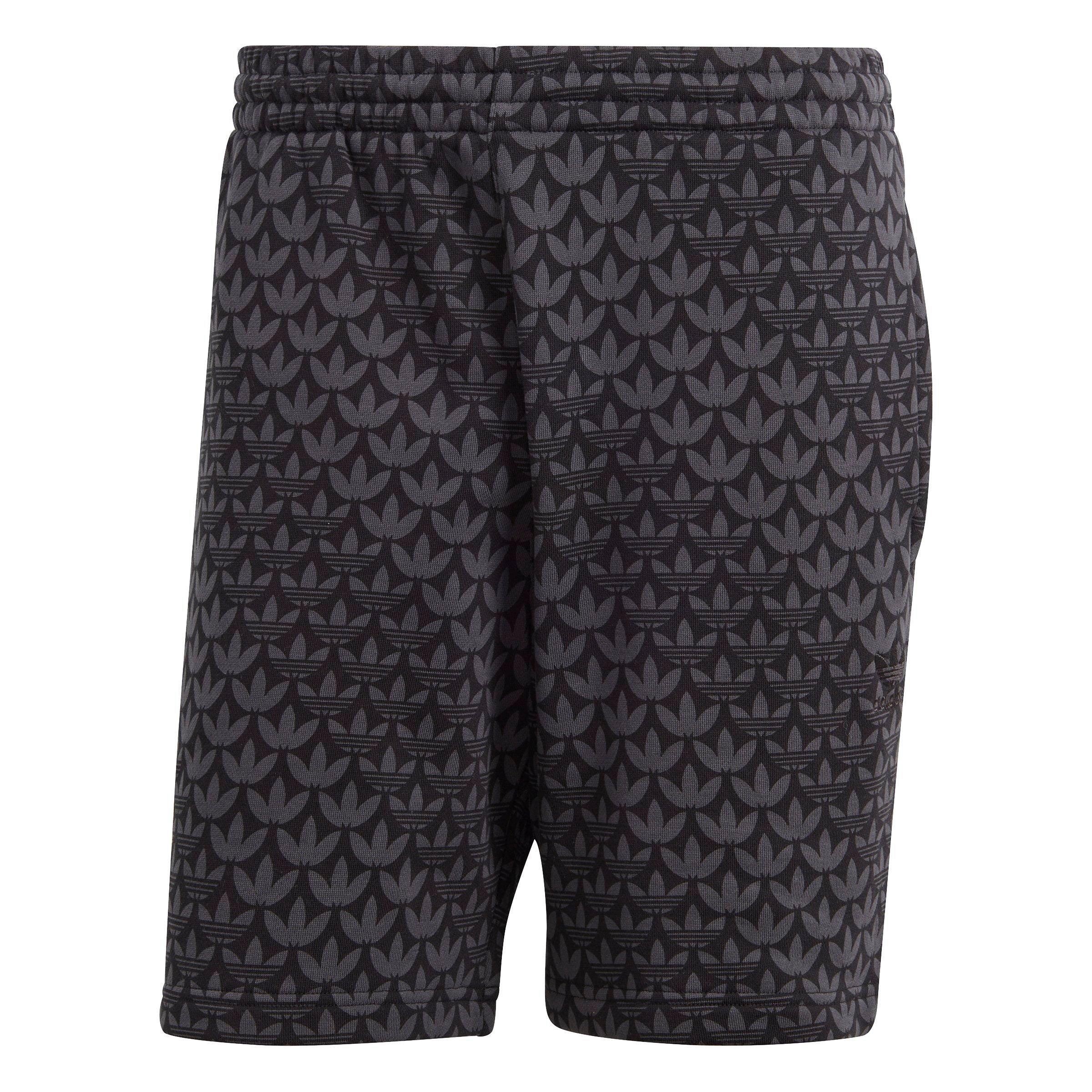 ADIDAS Originals Men Black Self-Design Monogram Sports Shorts