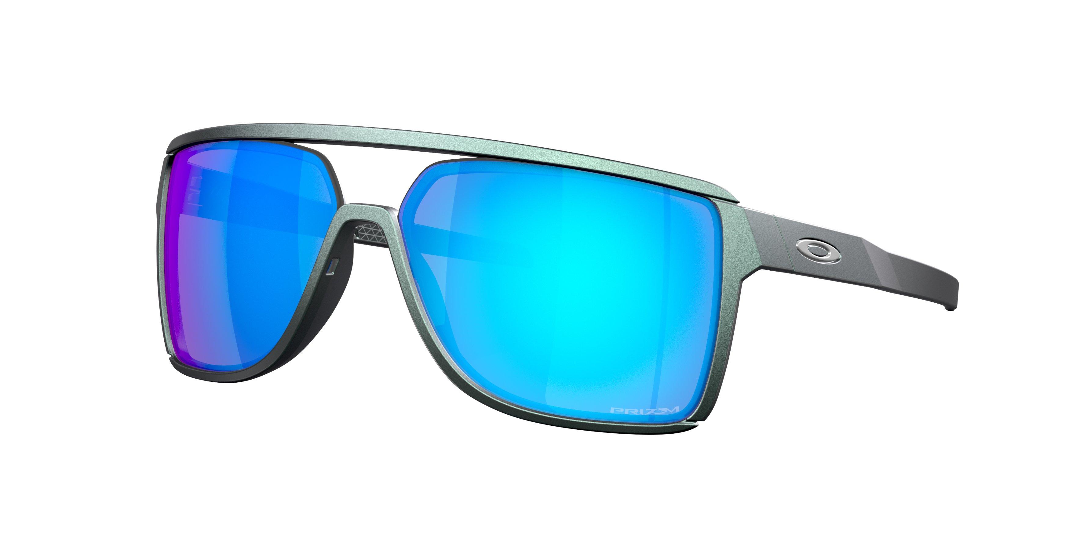 Oakley Castel Prizm Sapphire Sunglasses - Matte Silver/Blue - BLUE Thumbnail View 1