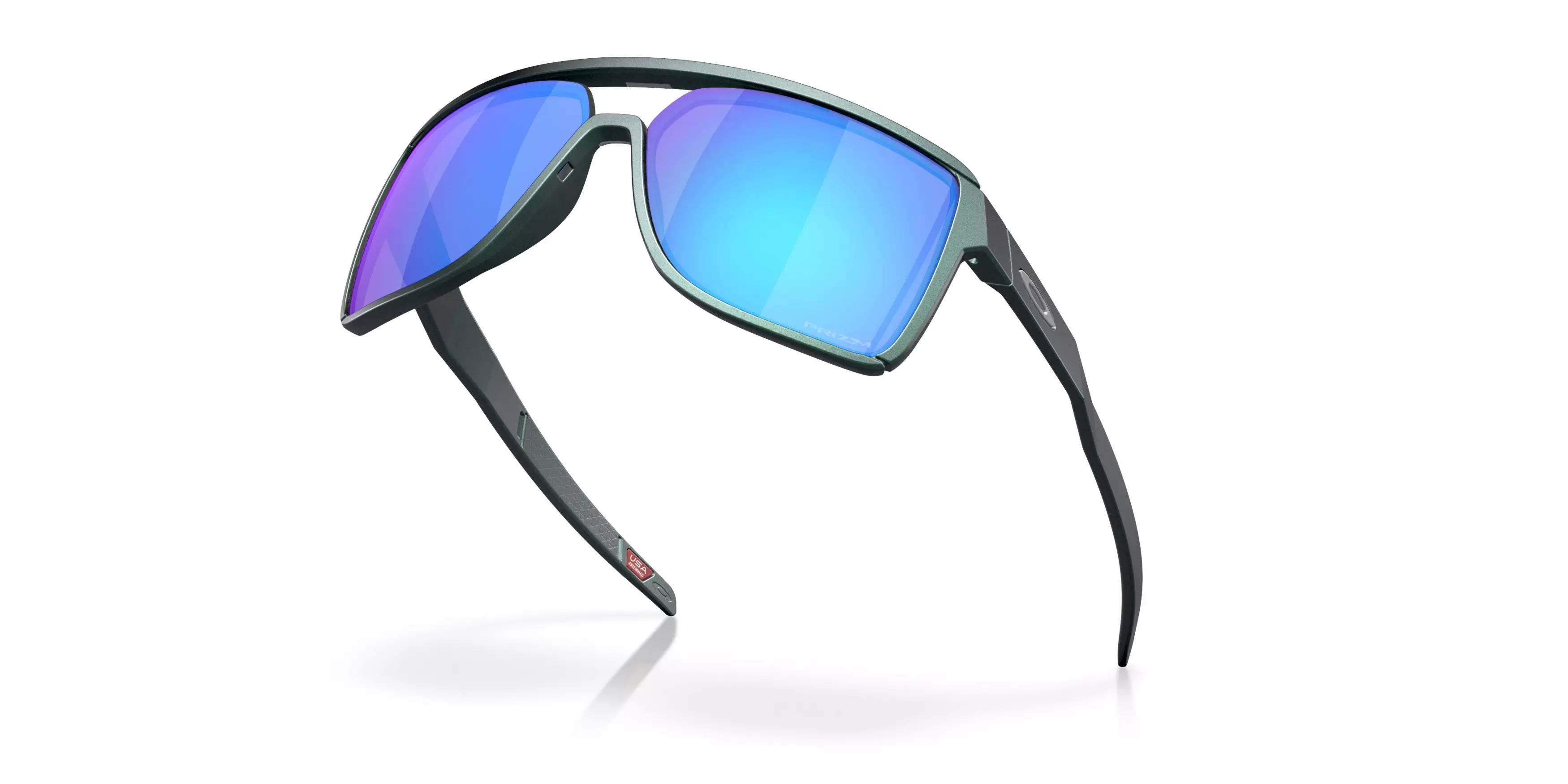 Oakley Castel Prizm Sapphire Sunglasses - Matte Silver/Blue - BLUE