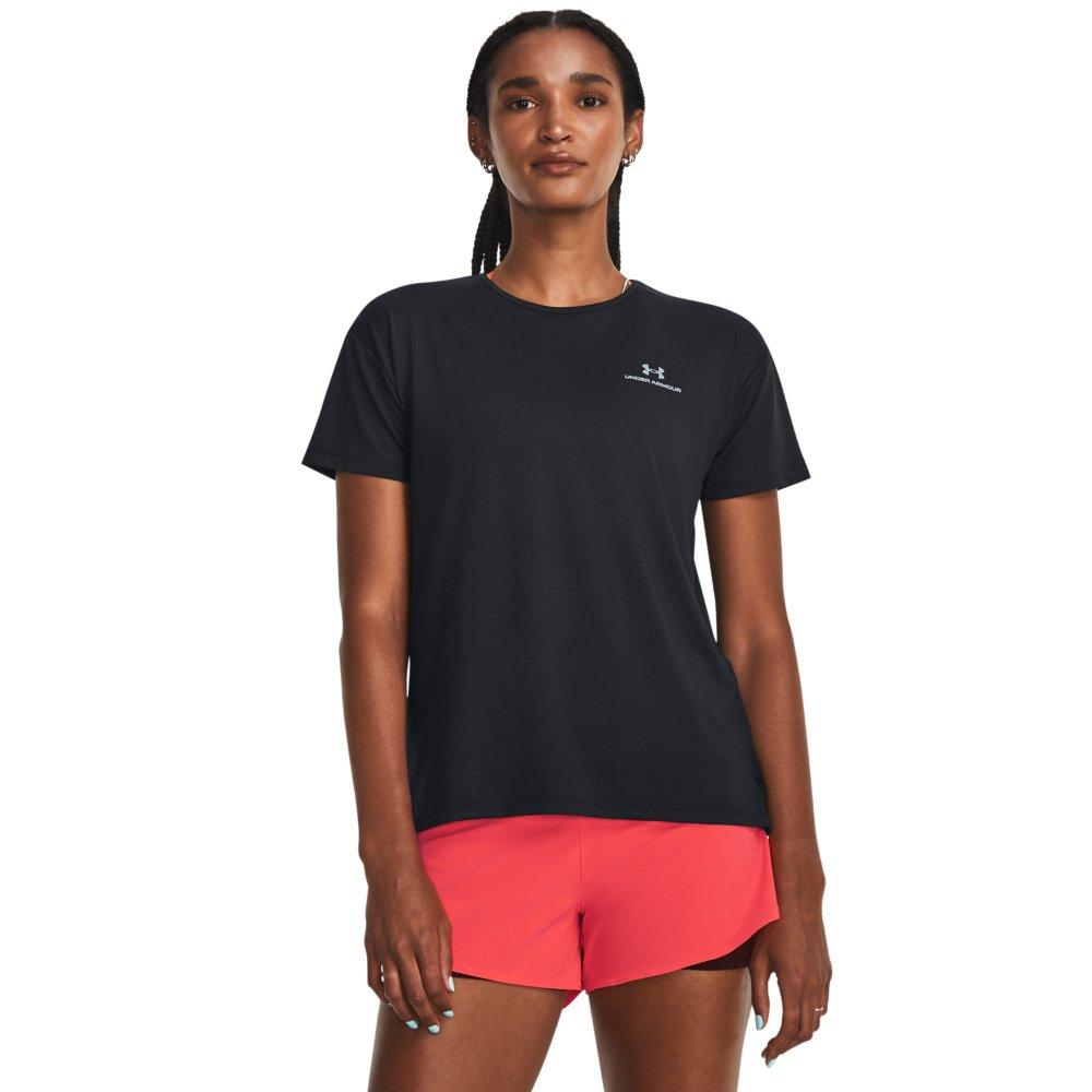 Under Armour Women's RUSH 2.0 Energy Short Sleeve Shirt - BLACK/GREY Thumbnail View 1