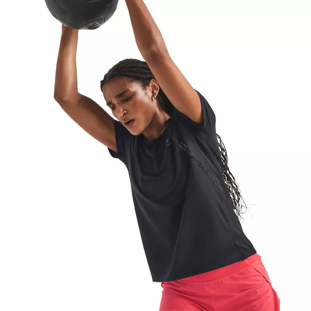 Under Armour Women's RUSH 2.0 Energy Short Sleeve Shirt - BLACK/GREY