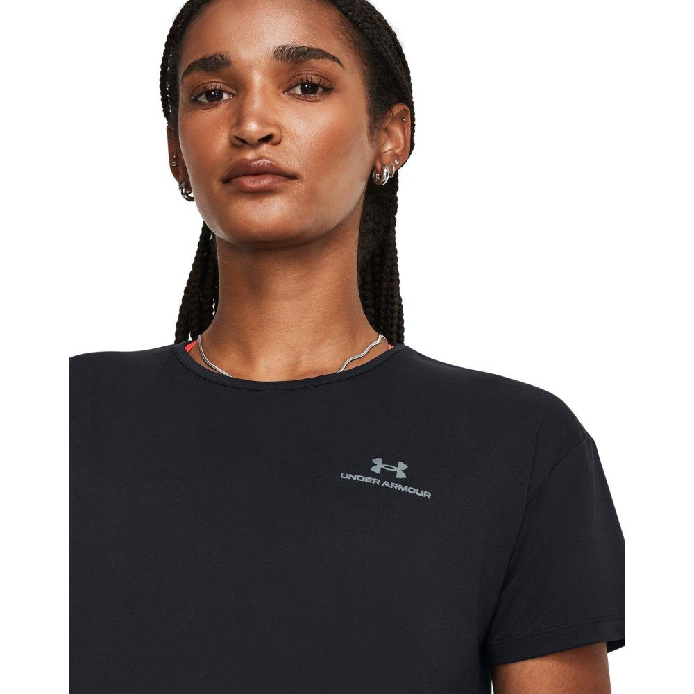 Under Armour Women's RUSH 2.0 Energy Short Sleeve Shirt - BLACK/GREY Thumbnail View 5
