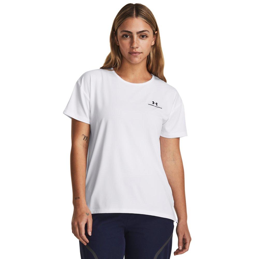 Under Armour Women's RUSH Energy 2.0 Short Sleeve Shirt - WHITE/BLACK Thumbnail View 1