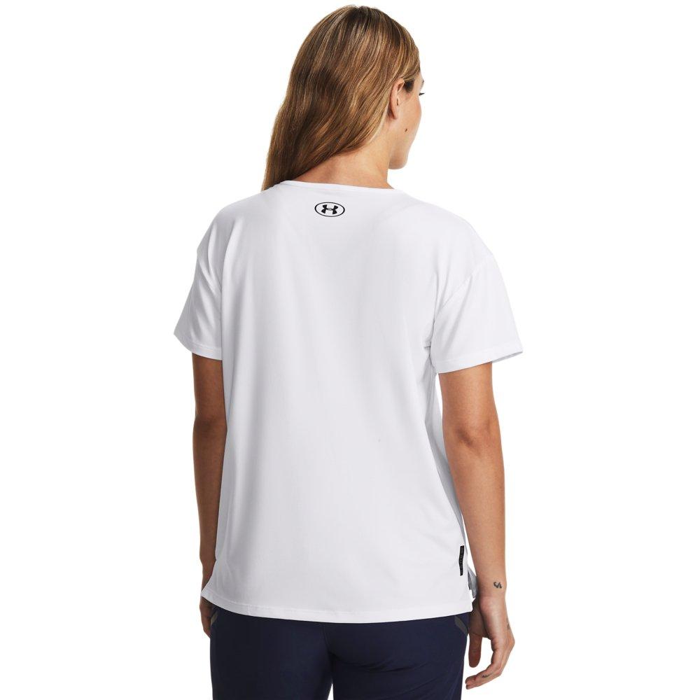Under Armour Women's RUSH 2.0 Energy Short Sleeve Shirt - WHITE/BLACK Thumbnail View 2