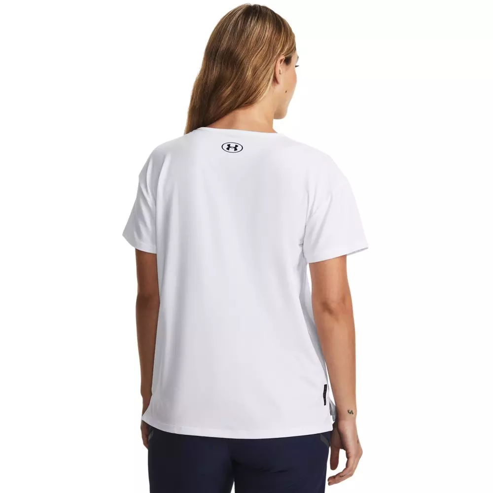Under Armour Women's RUSH 2.0 Energy Short Sleeve Shirt - WHITE/BLACK
