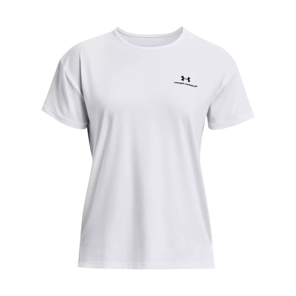 Under Armour Women's RUSH 2.0 Energy Short Sleeve Shirt - WHITE/BLACK
