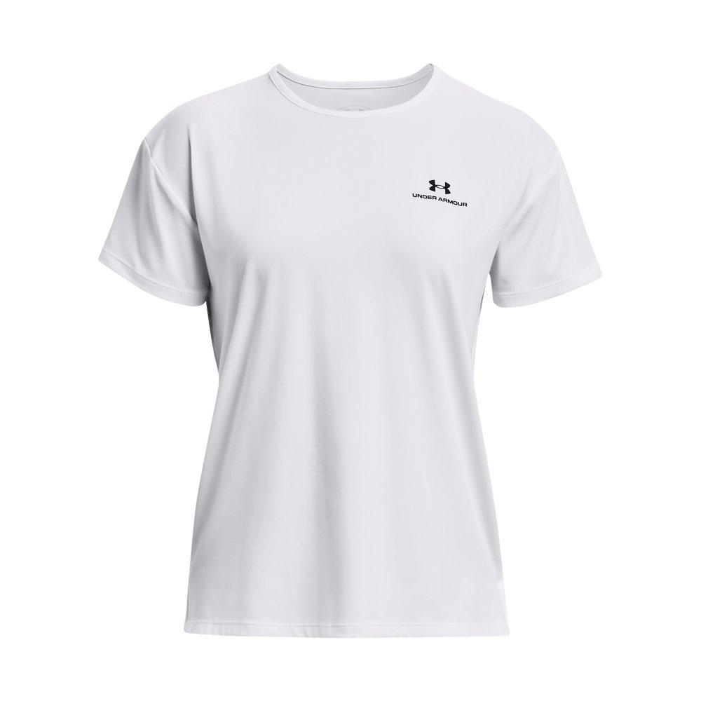 Under Armour Women's RUSH Energy 2.0 Short Sleeve Shirt - WHITE/BLACK Thumbnail View 5