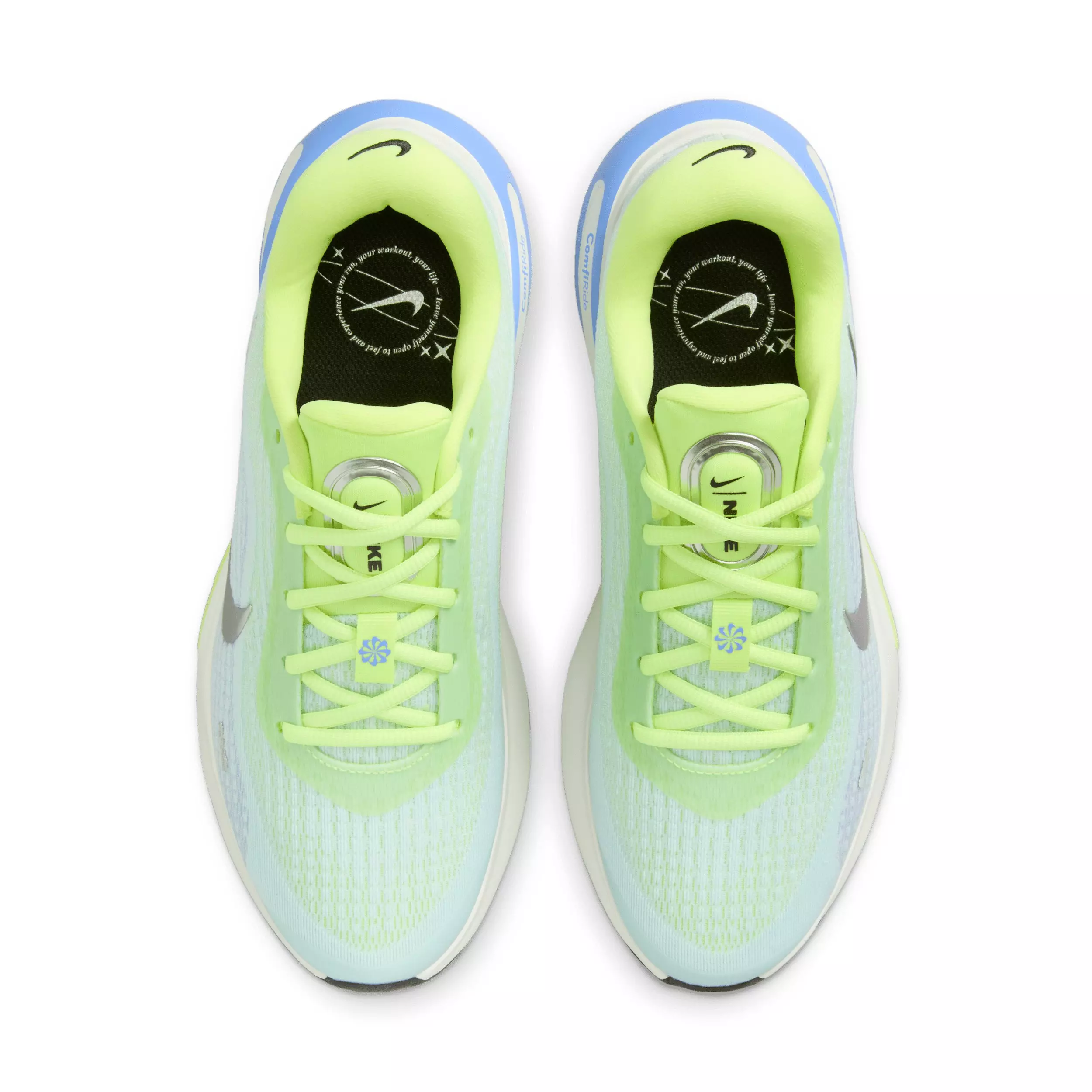 Nike Journey Run "Light Lemon Twist/Glacier Blue/Royal Pulse/Metallic Silver" Women's Running Shoe - LT LEMON/BLUE/ROYAL/SILVER