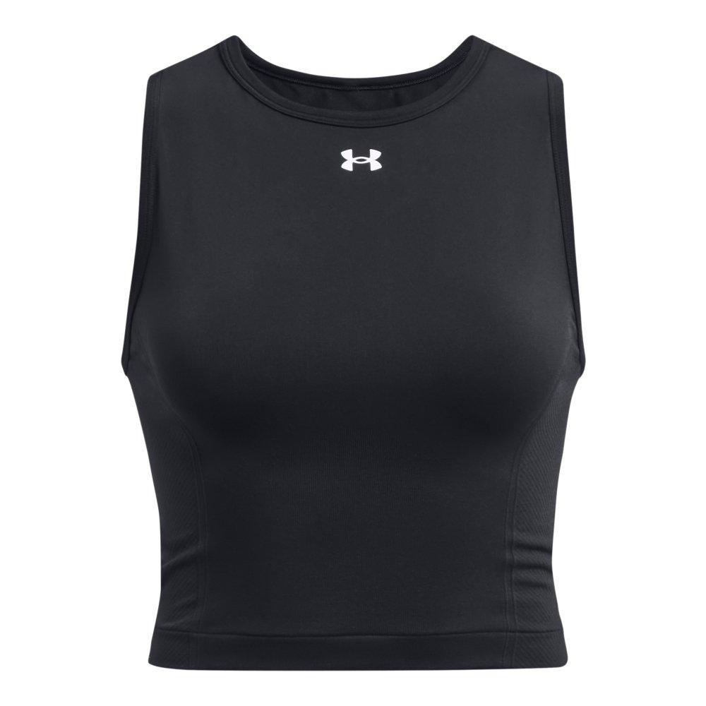Under Armour Women's Train Seamless Tank - BLACK/WHITE Thumbnail View 5
