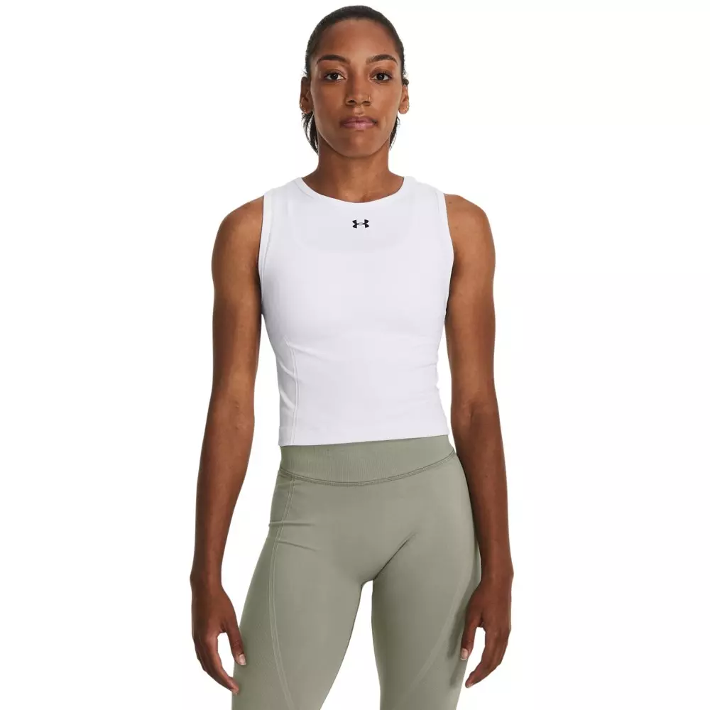 Under Armour Women's Train Seamless Tank - WHITE/BLACK