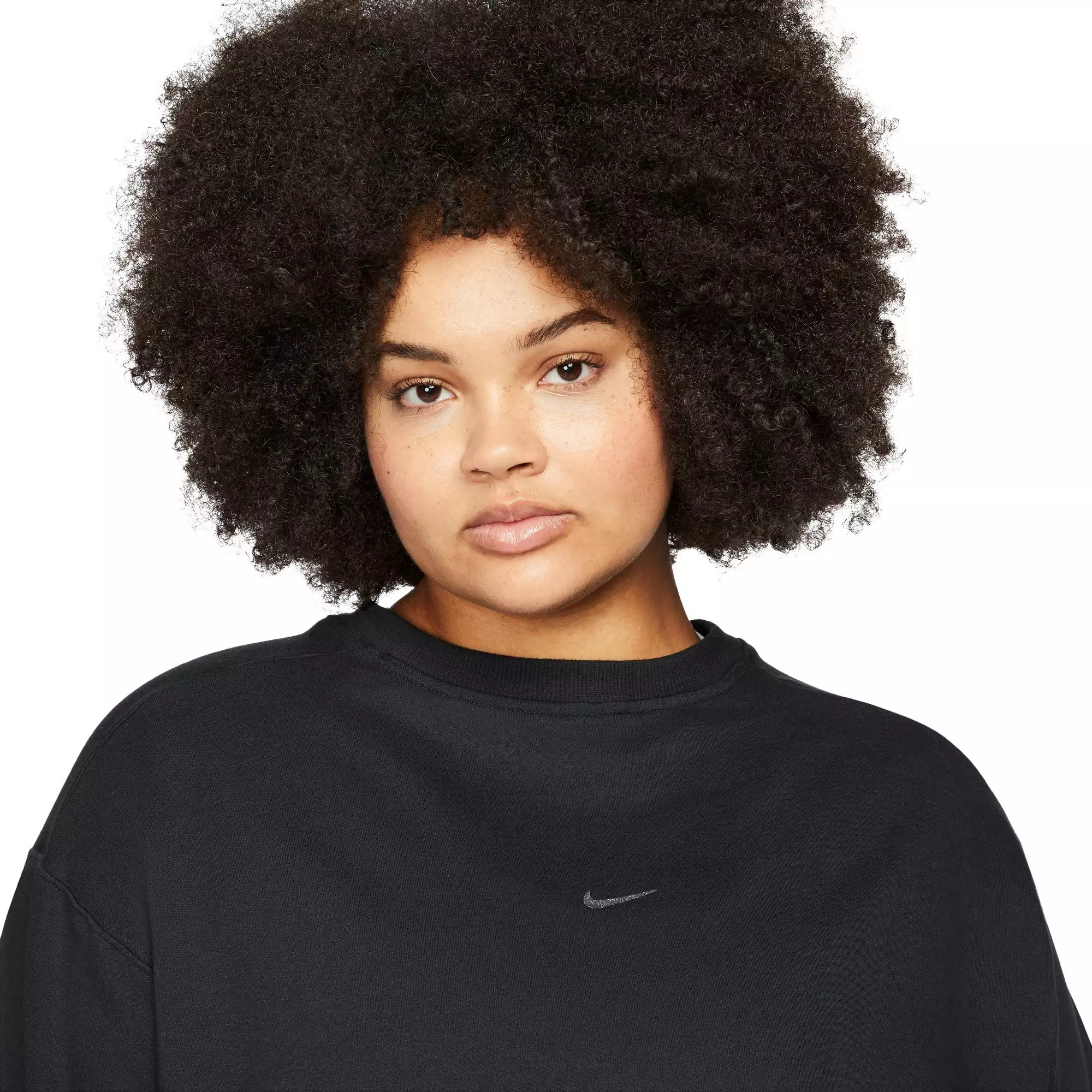 Nike Women's NY Luxe Fleece Crew Top - BLACK