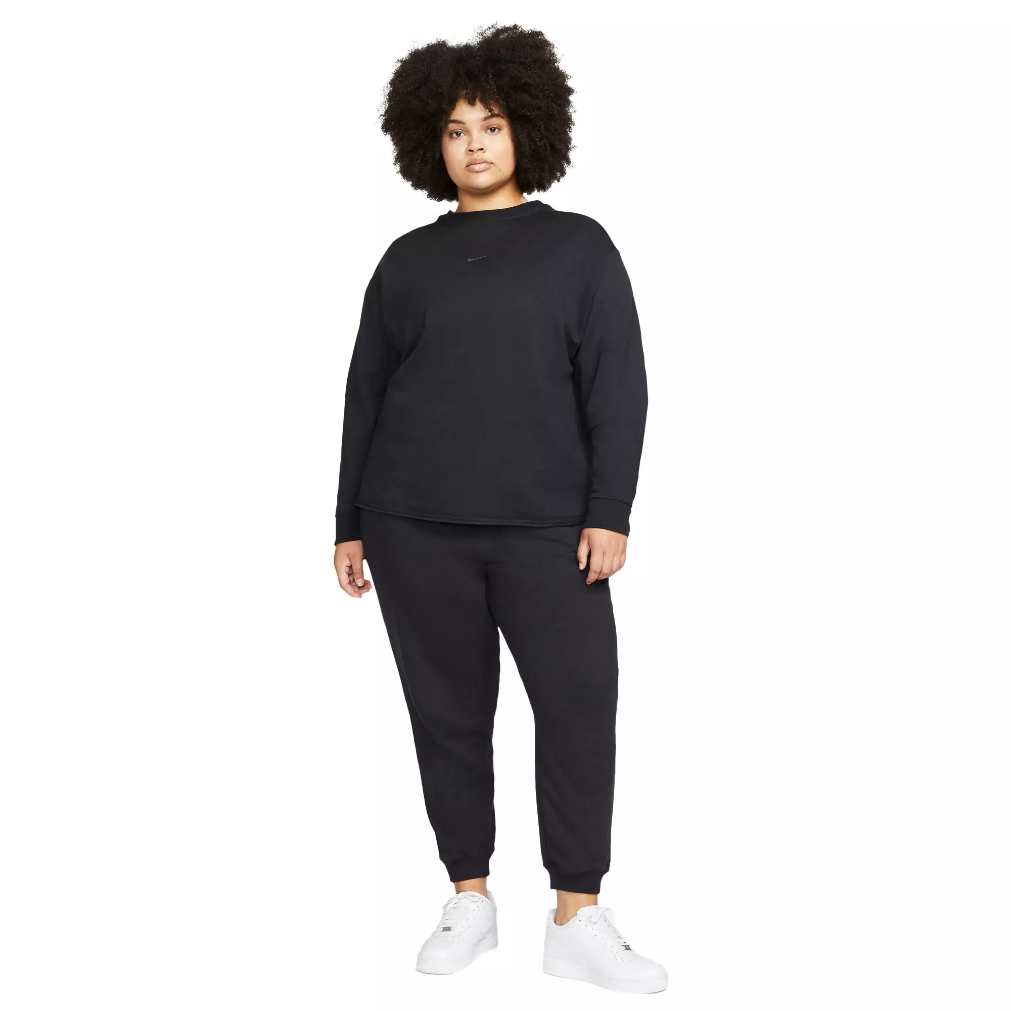 Nike Women's NY Luxe Fleece Crew Top - BLACK