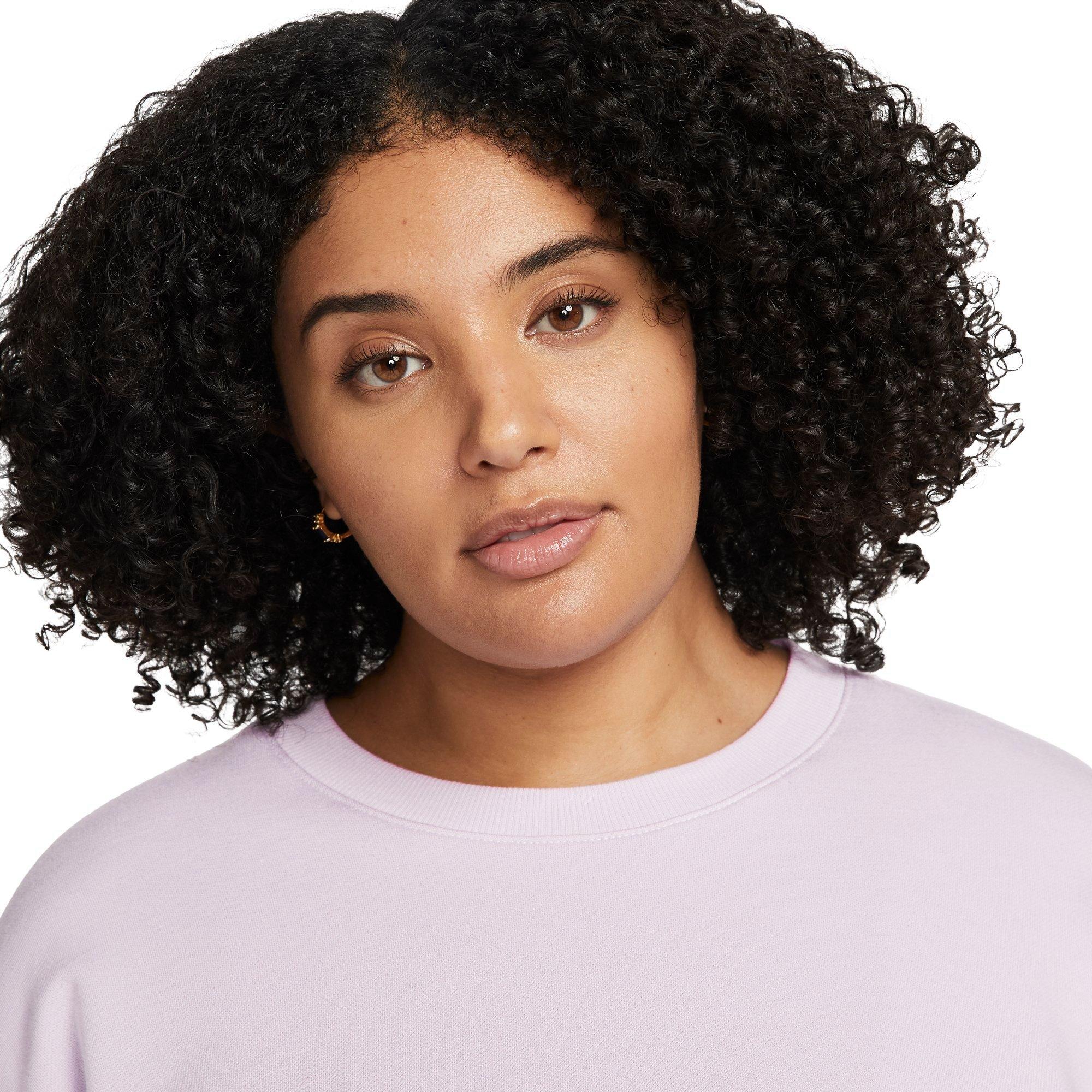 Nike Women's NY Luxe Fleece Crew Top - PURPLE Thumbnail View 3