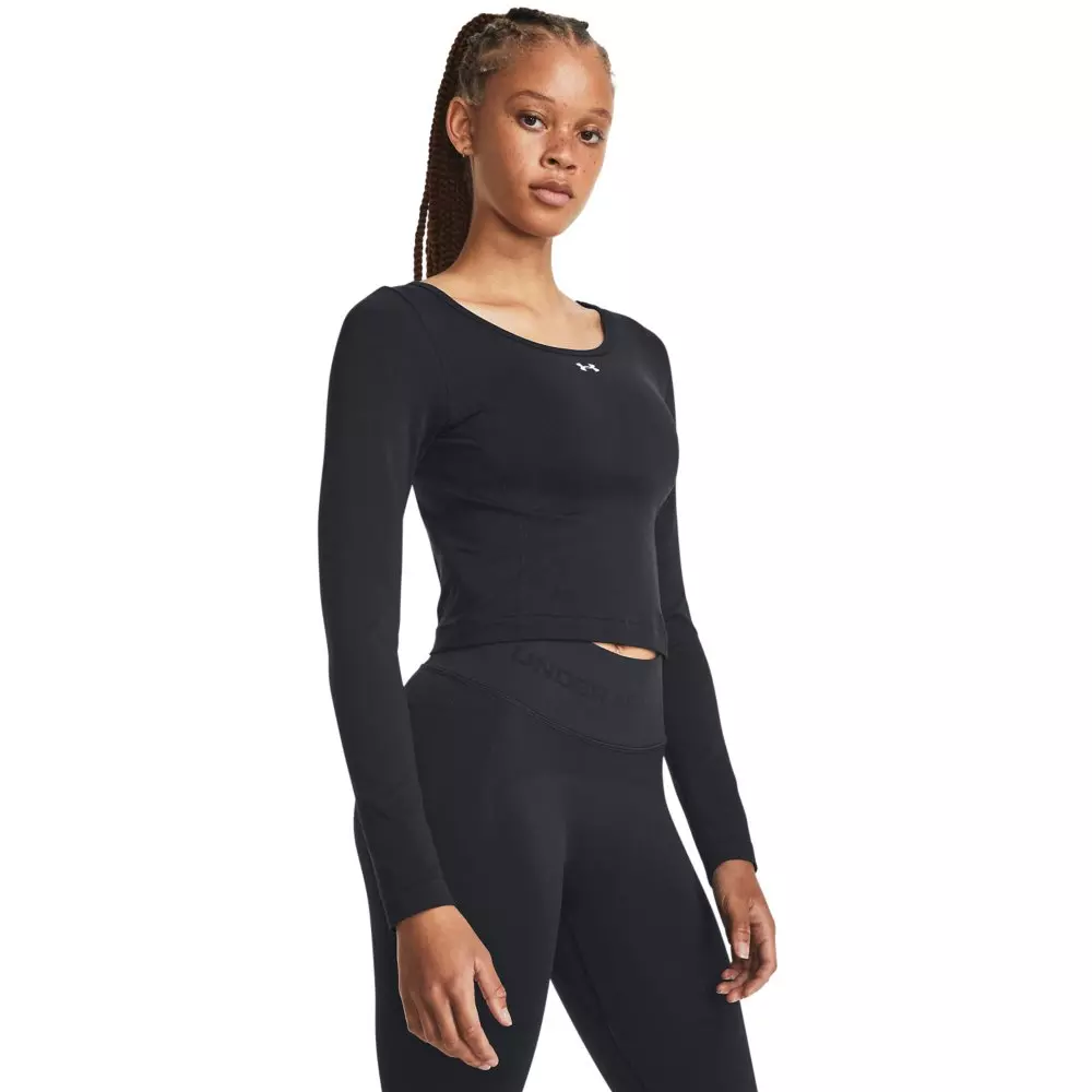 Under Armour Women's Train Seamless Long Sleeve Shirt - BLACK/WHITE