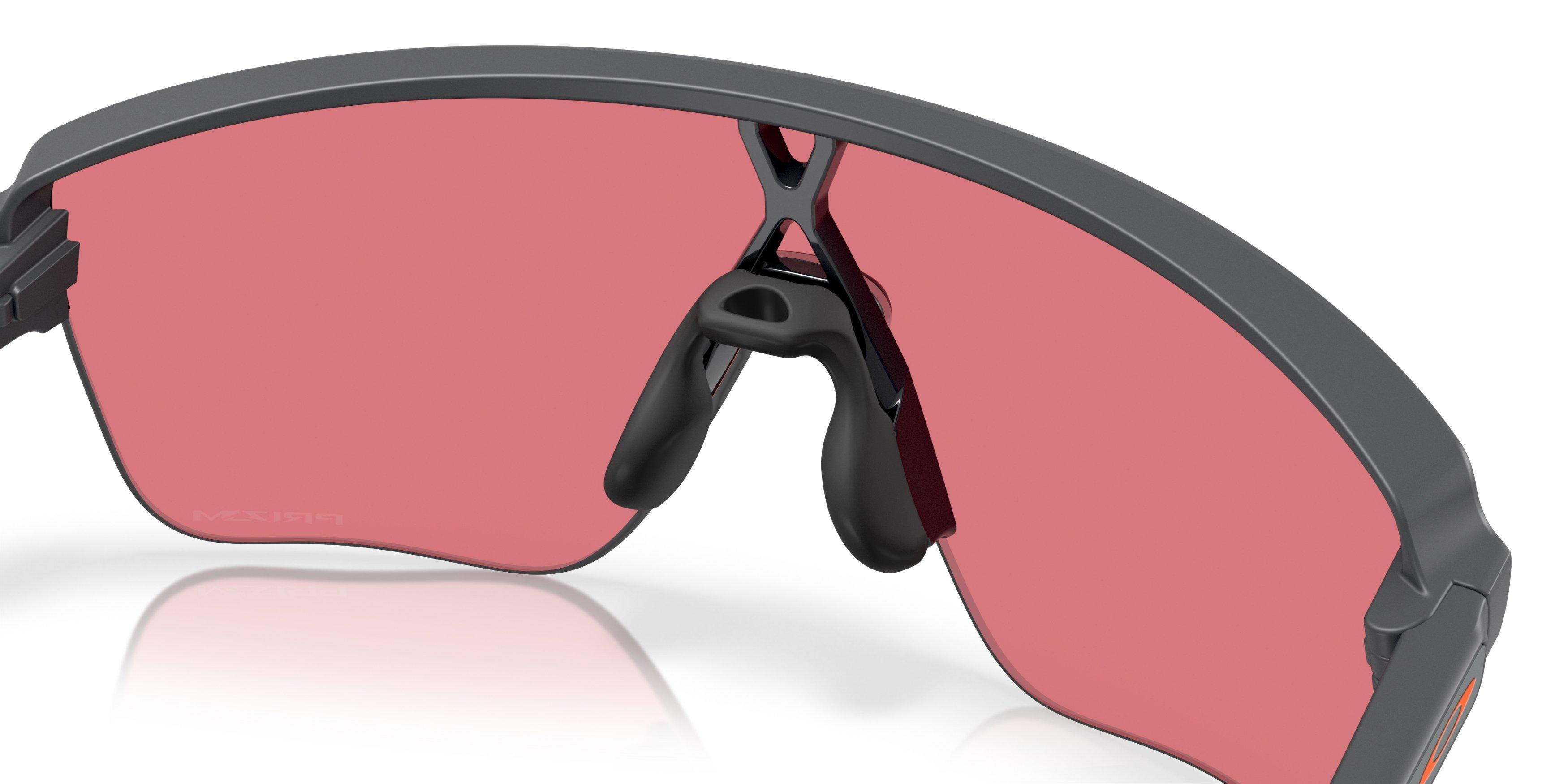 Oakley Corridor SQ Prizm Trail Torch Sunglasses - Matte Carbon - GREY/RED Thumbnail View 6