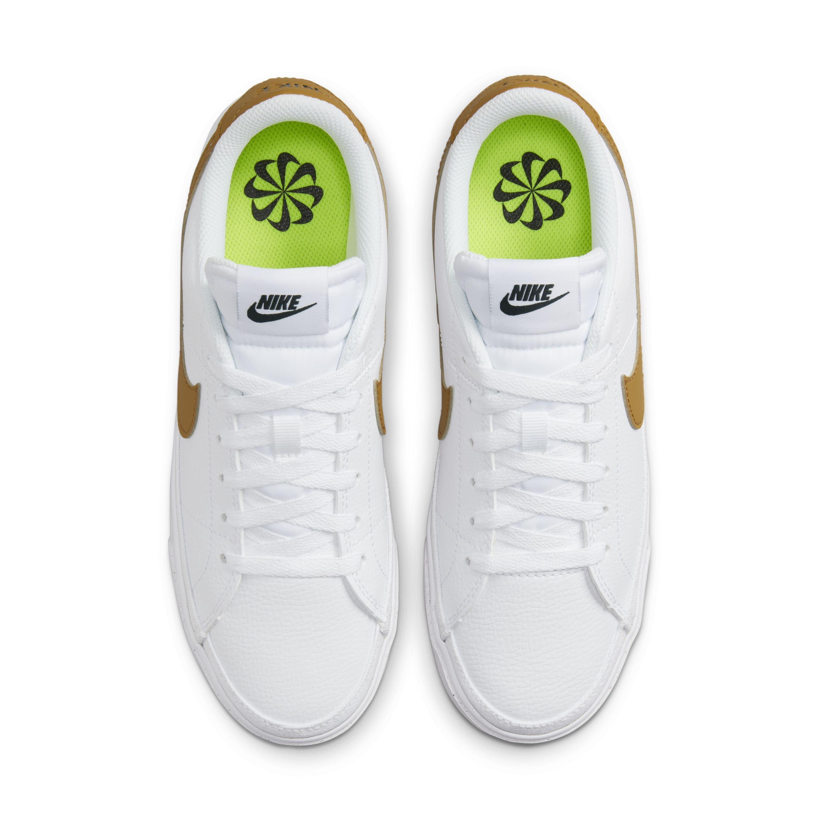 Nike Court Legacy Next Nature "White/Gold Suede/Volt/Black" Women's Shoe - WHITE/GOLD/VOLT/BLACK Thumbnail View 4