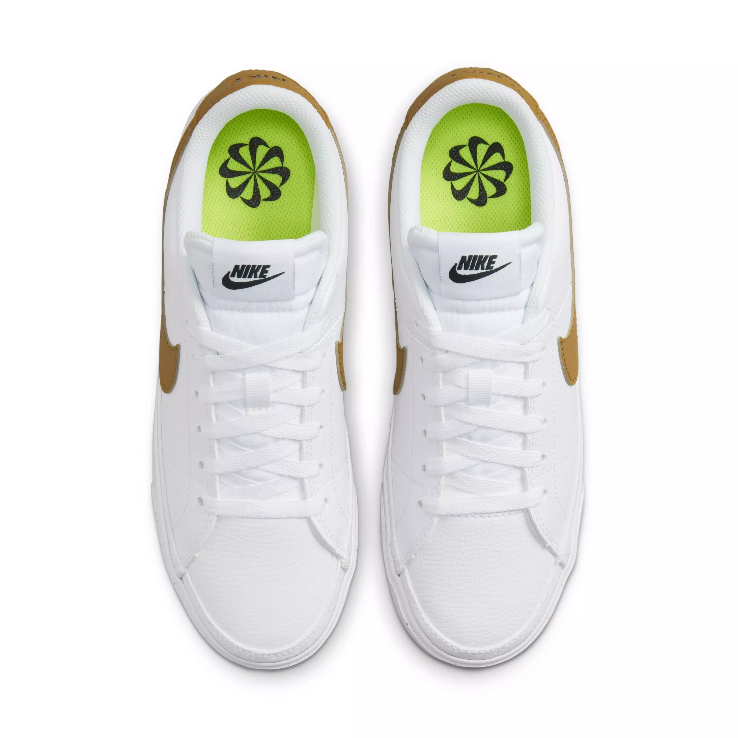 Nike Court Legacy Next Nature "White/Gold Suede/Volt/Black" Women's Shoe - WHITE/GOLD/VOLT/BLACK