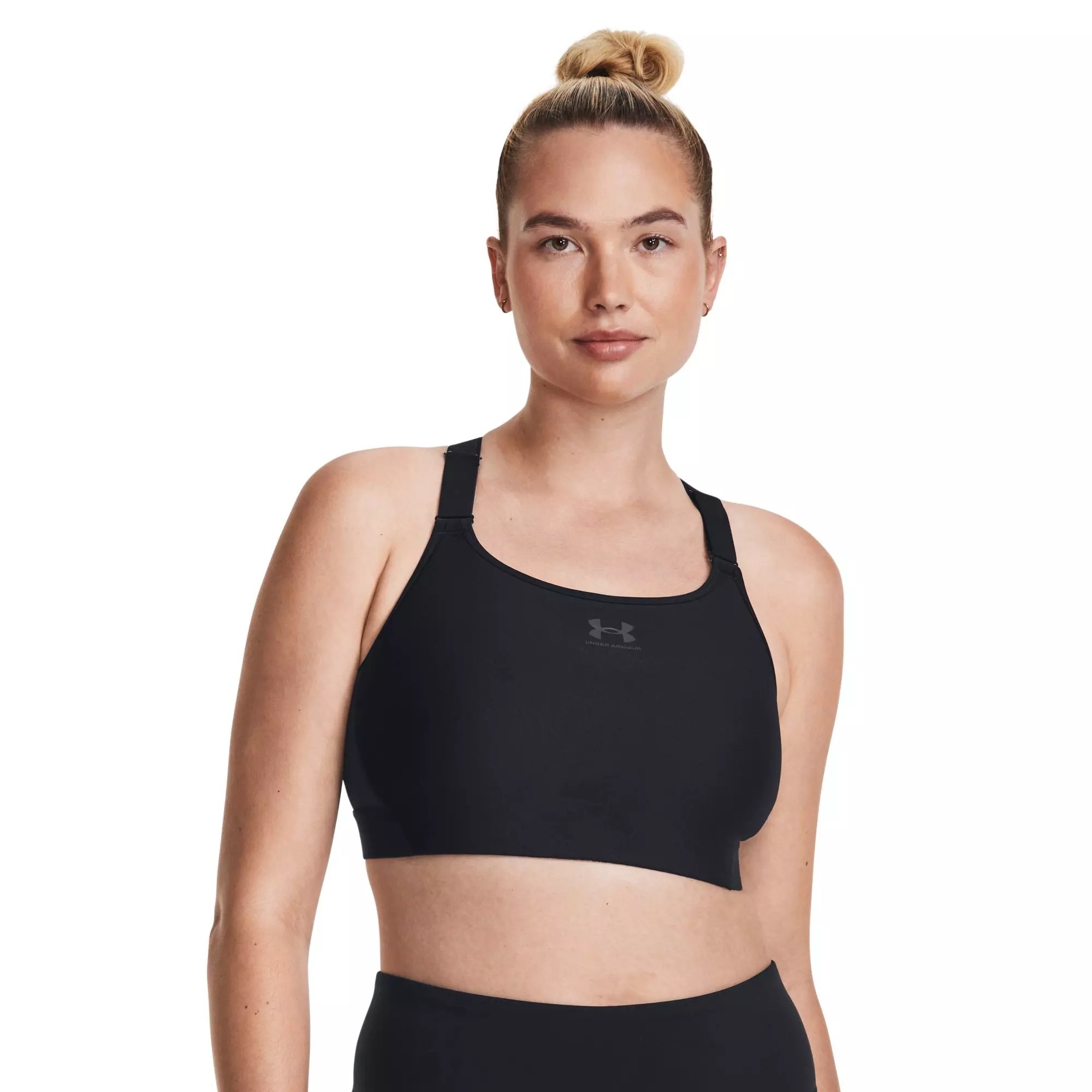 Under Armour Women's HeatGear High Support Sports Bra - BLACK/GREY